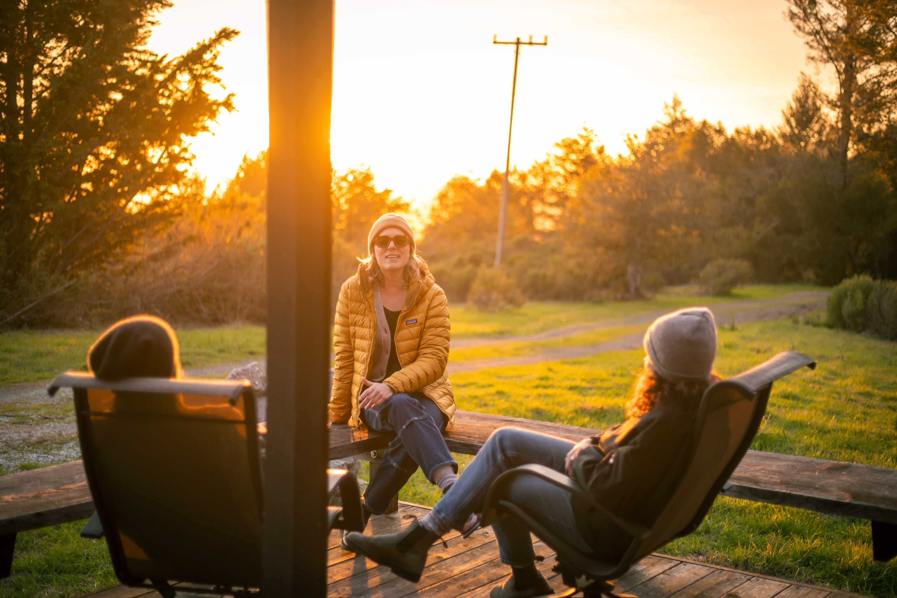 Hanging on the front deck