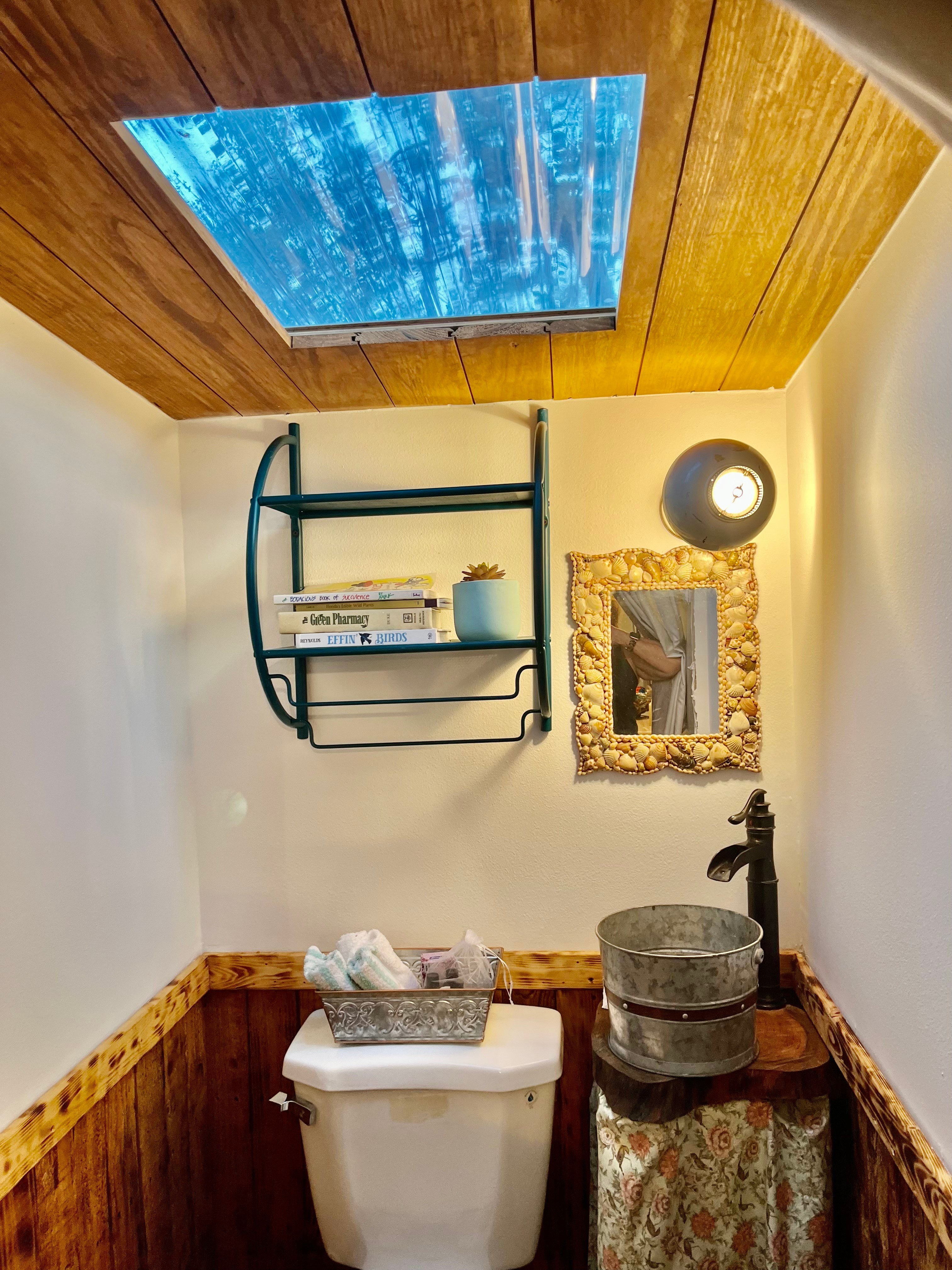 New bathroom with a view of the stars