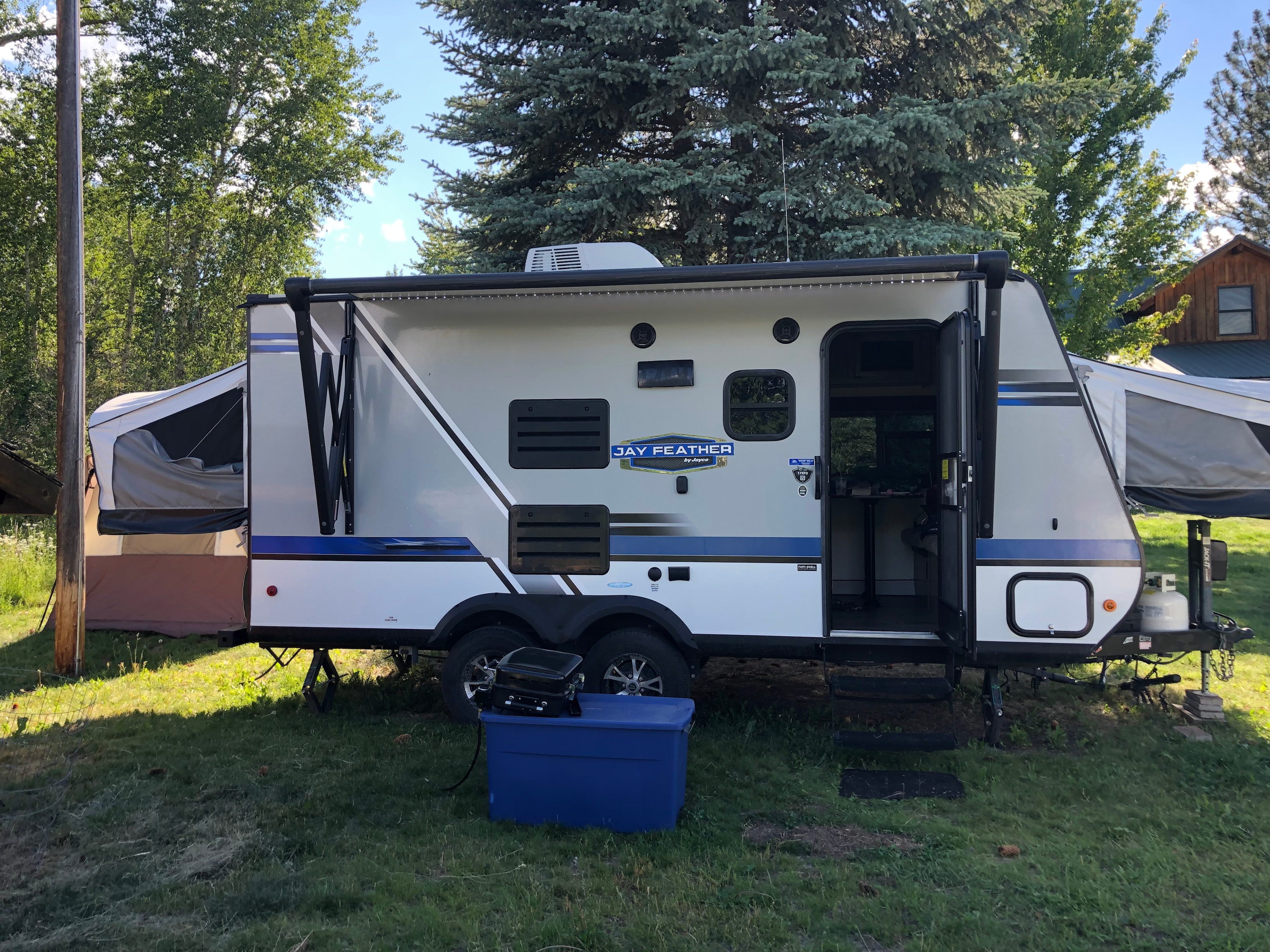 There are three large tip out beds in this RV