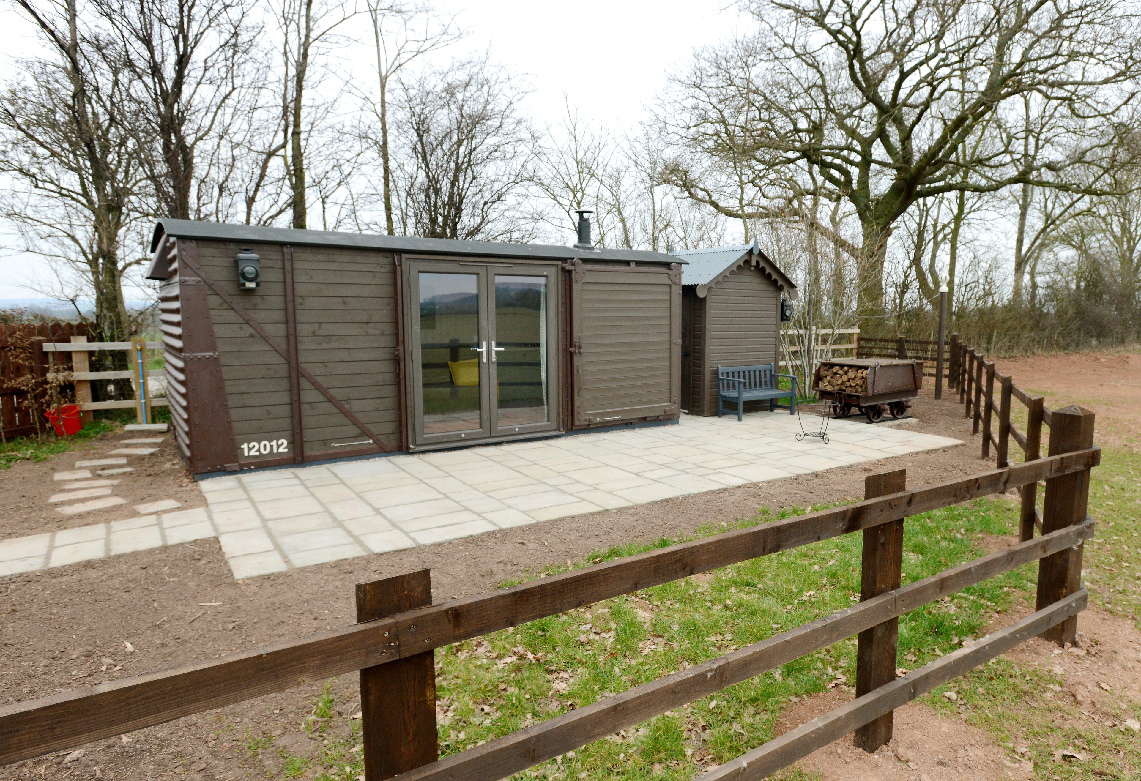 Our newest accommodation - The Railway Wagon.  Electricity, flushing toilet, exclusive shower room, log burner.  We can't wait to welcome our guests!