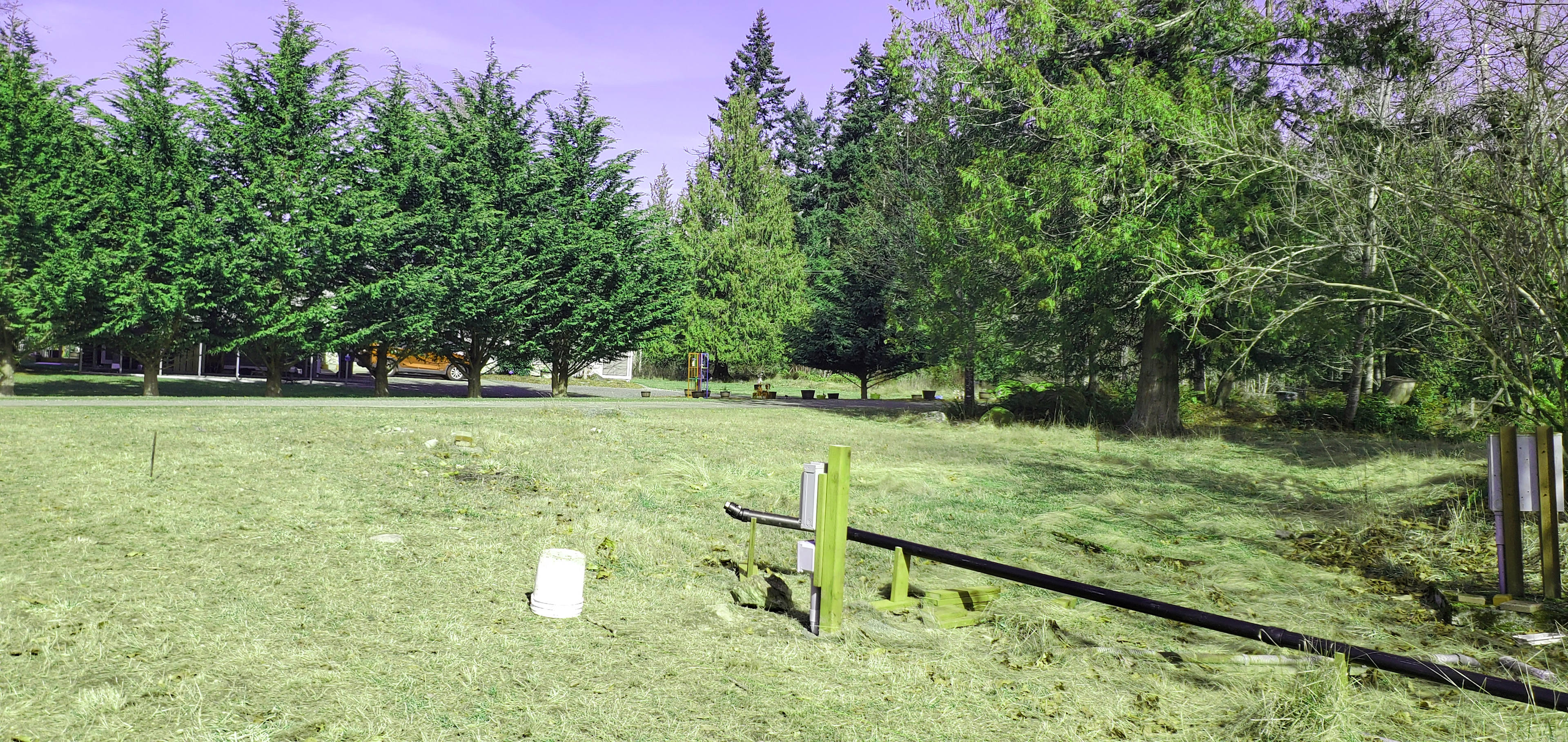 Campsite with utility connections