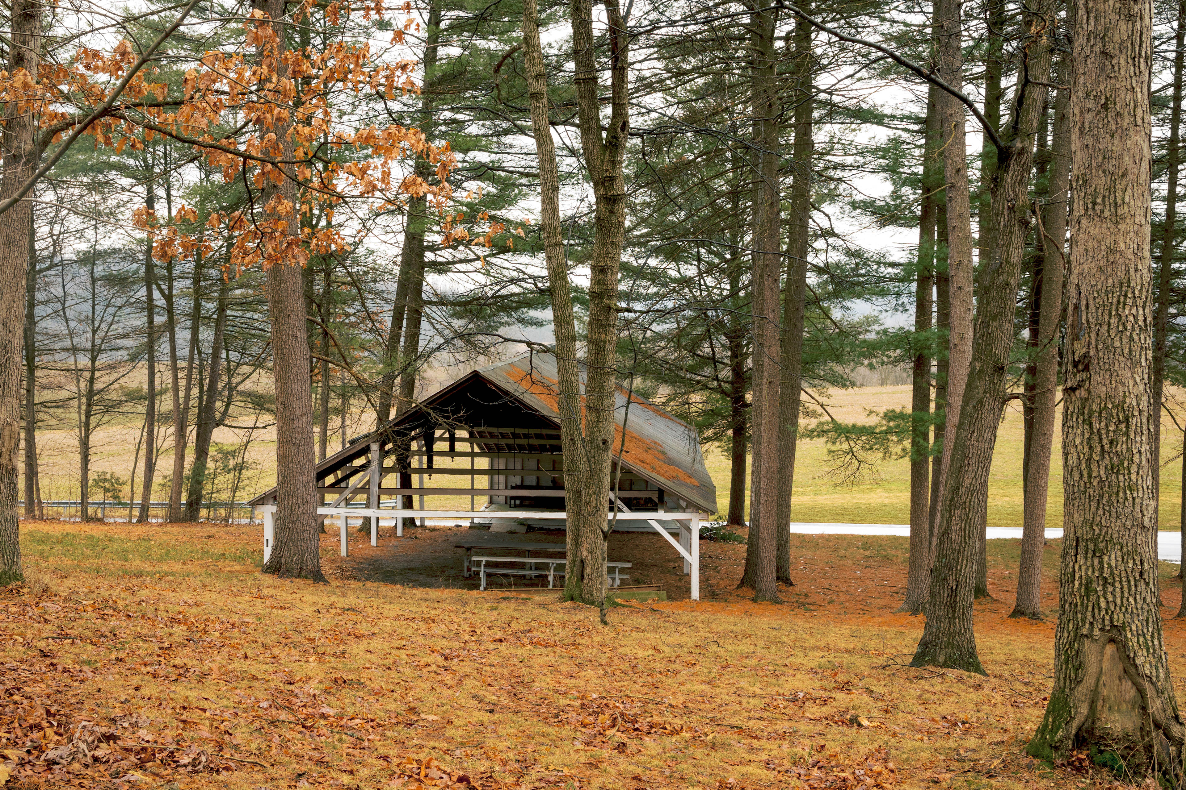 The pavilion, perfect for camping in inclimate weather 