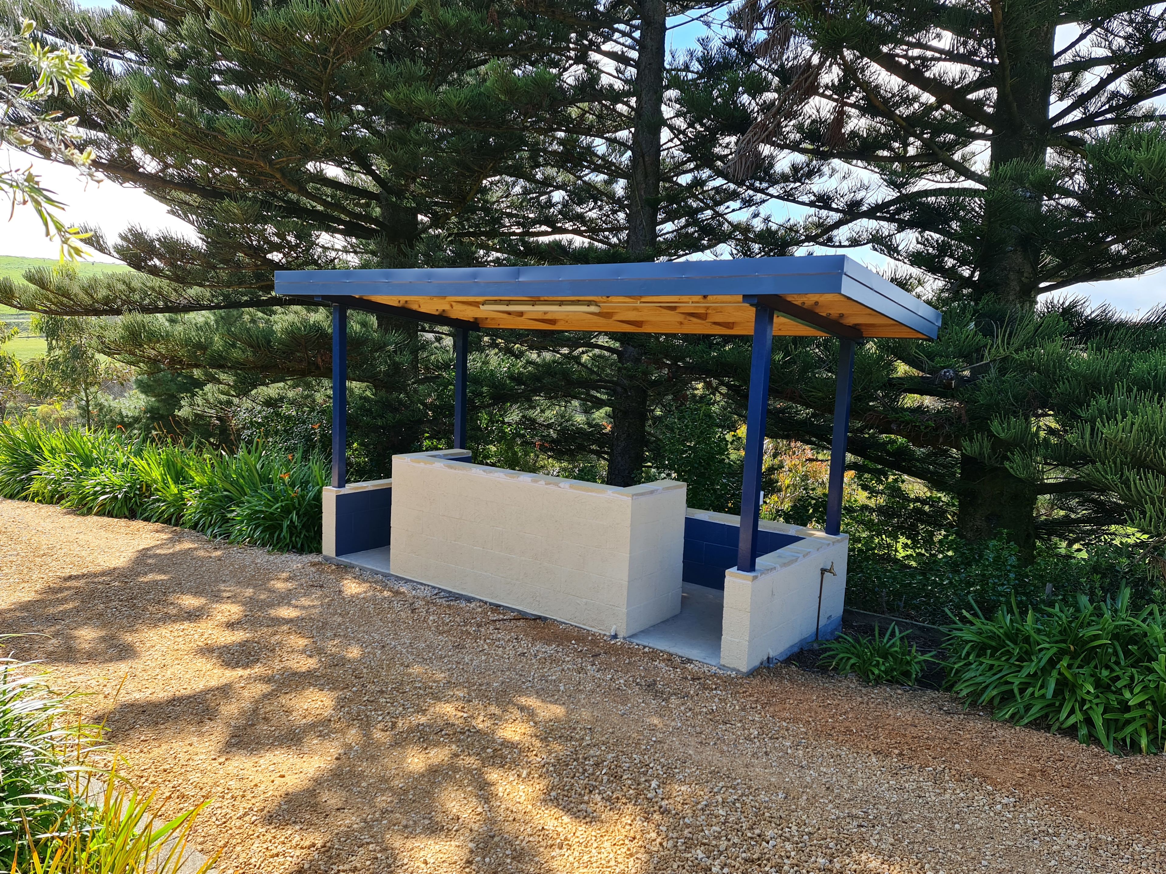 Shared BBQ area for guests a short walk from the campsite sites 