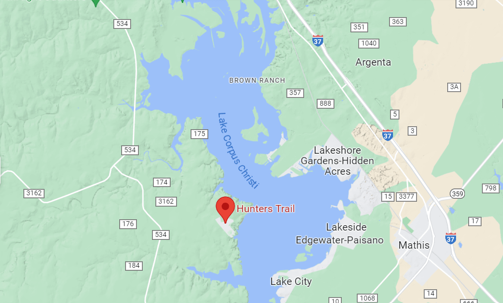 Lake Corpus Christi terrain map