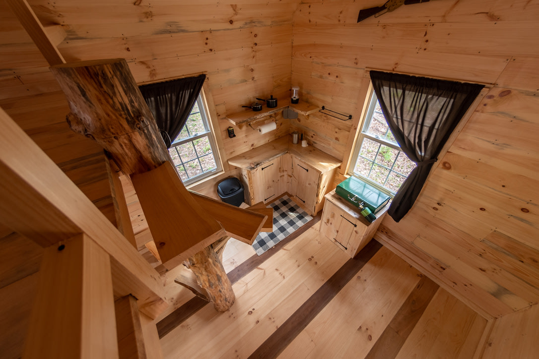 Looking down from the loft
