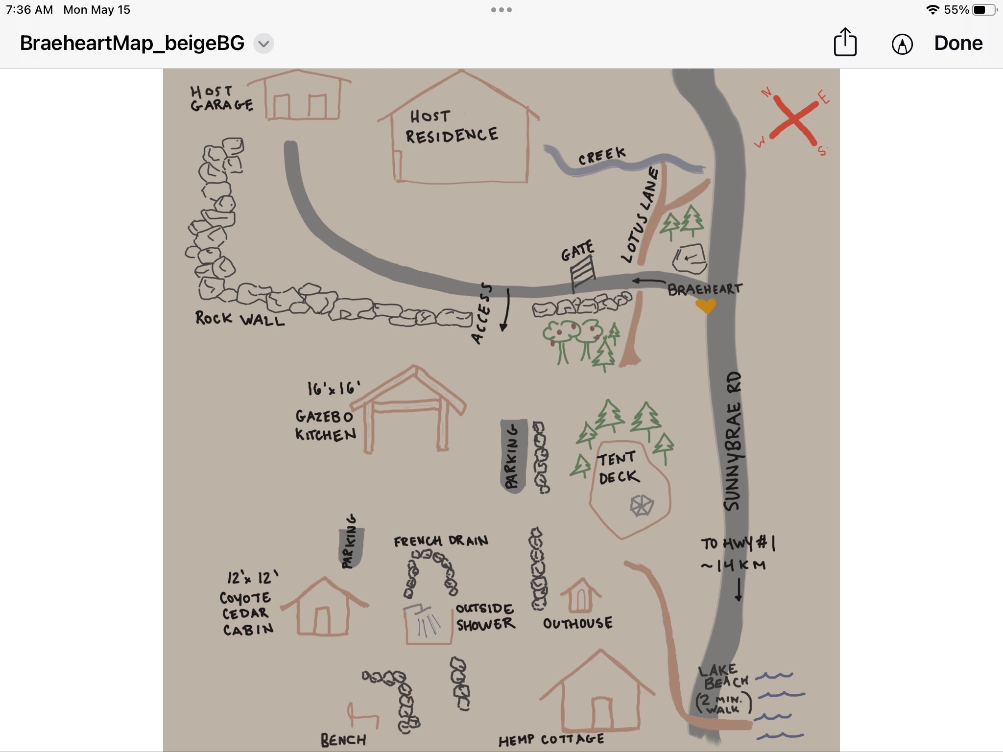 Site lay out (not to scale)
 