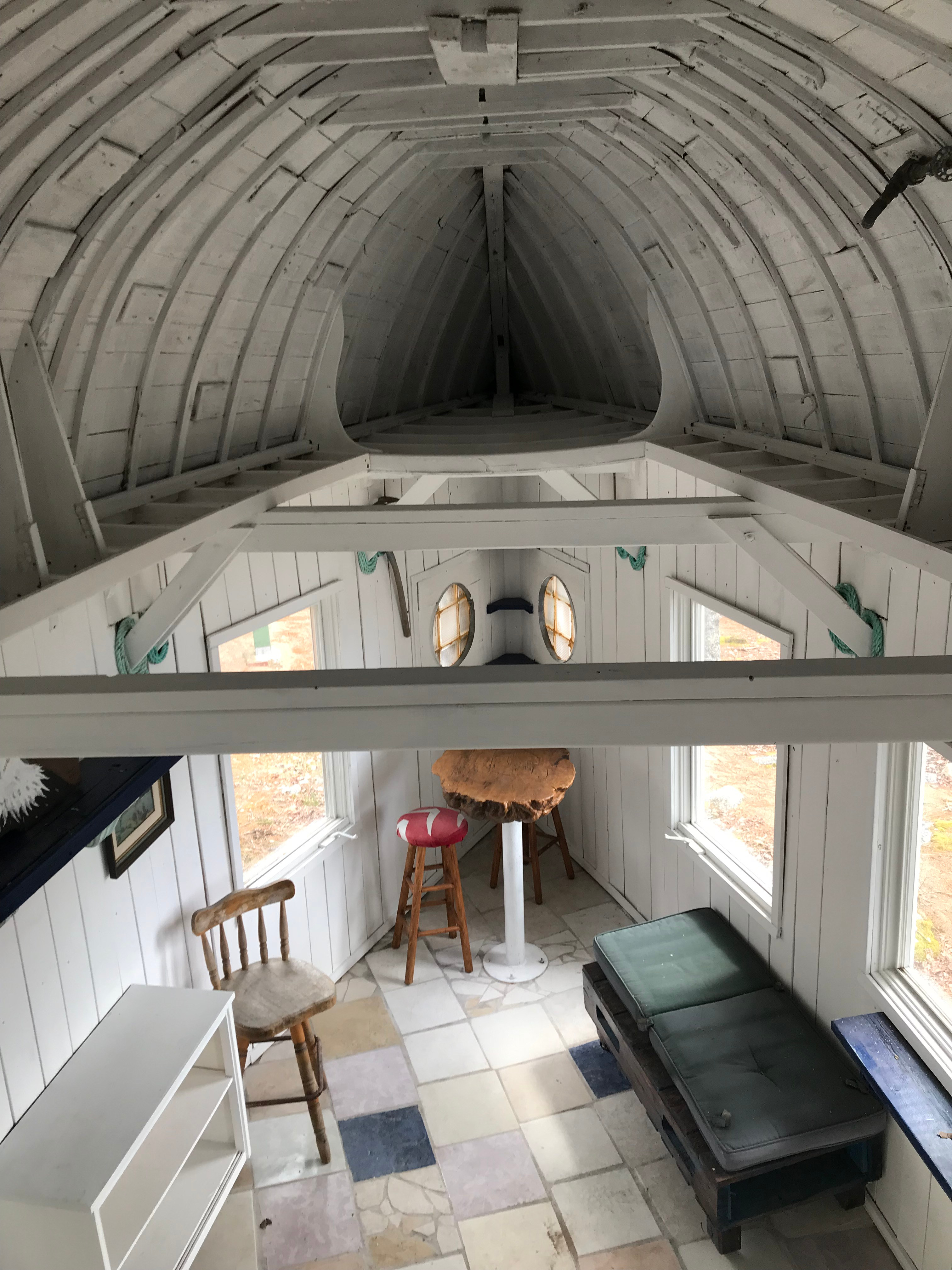 Looking down from the sleeping loft