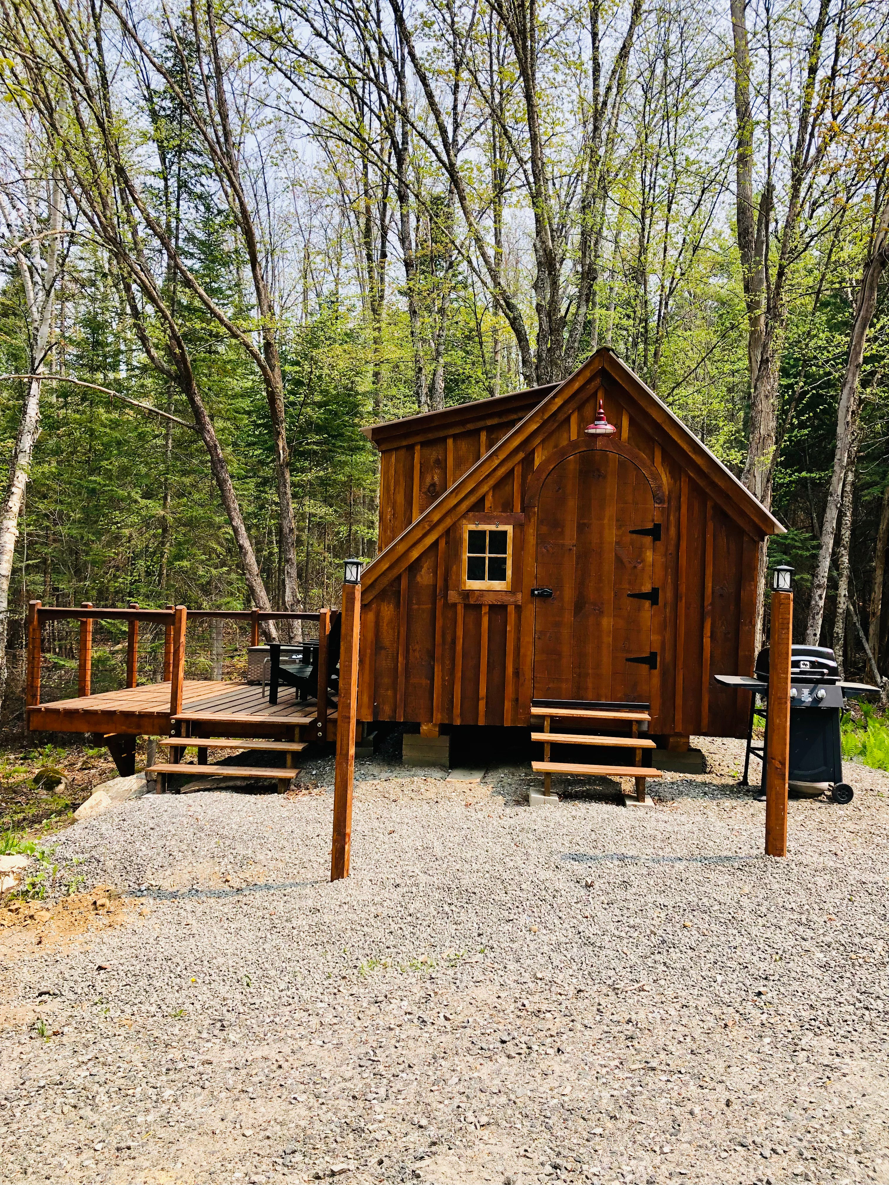 Entrance to tiny cabin. 