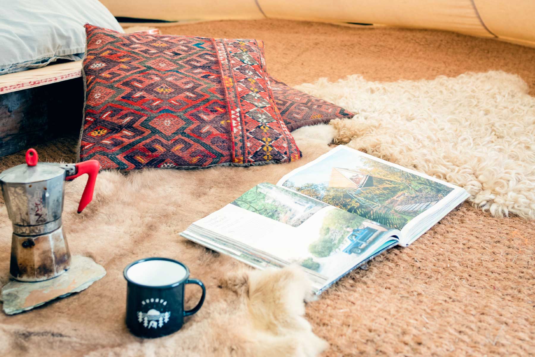 Inside the Tipis