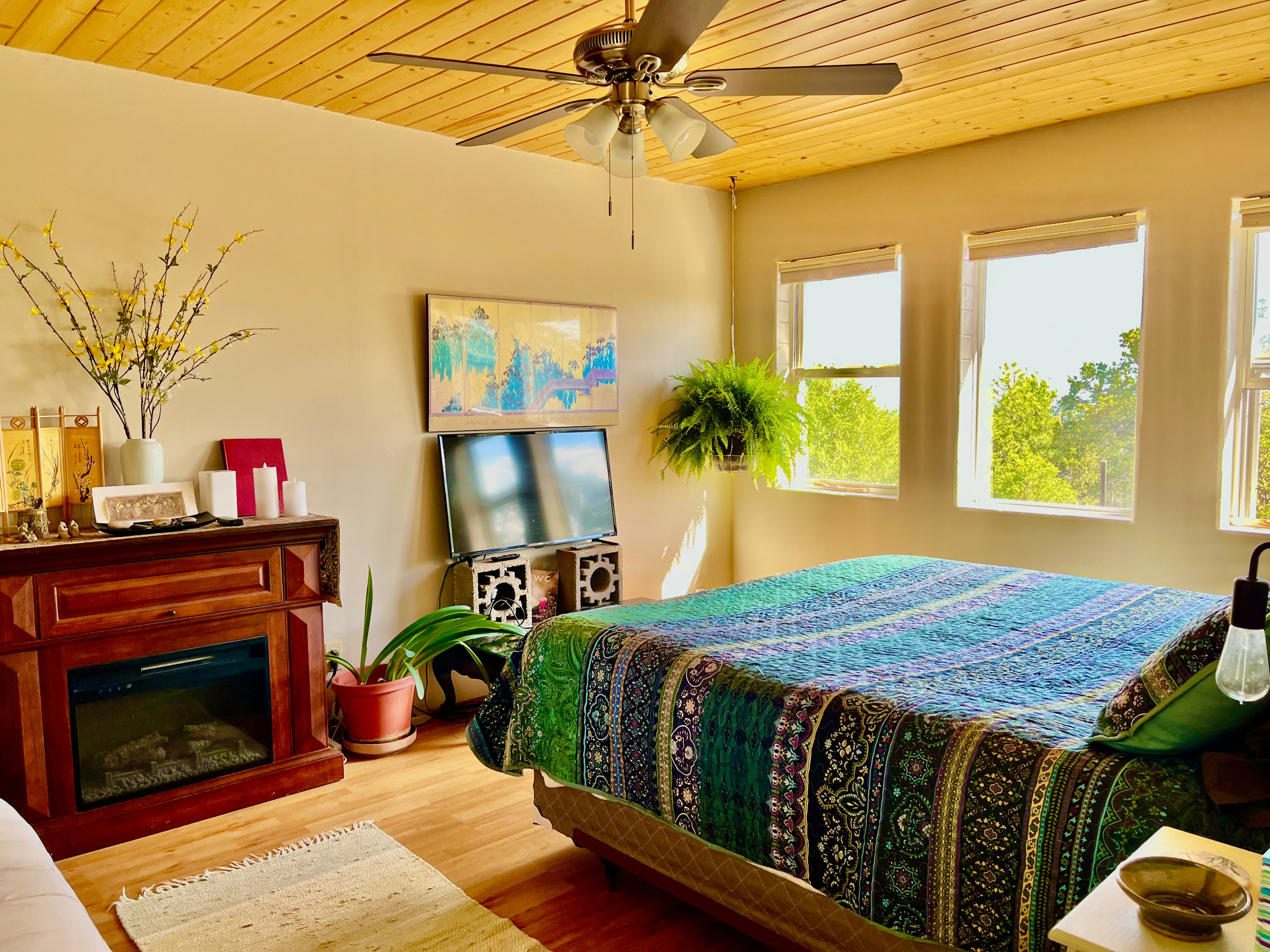 Zen House: TV monitor for DVD's and a cord to connect your computer to