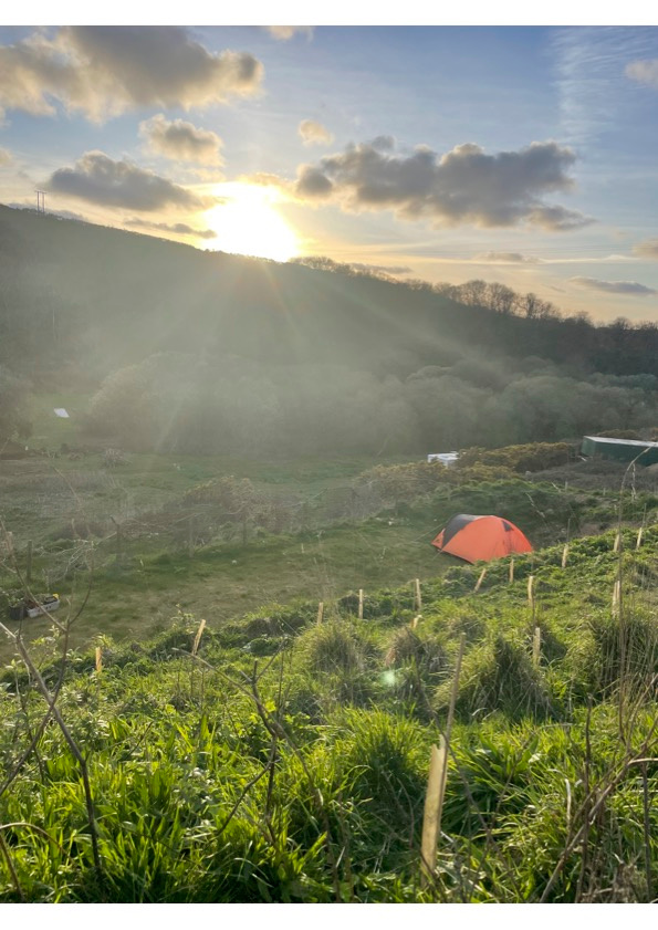 One of our camping terraces, with beautiful views of the valley and breathtaking sunsets