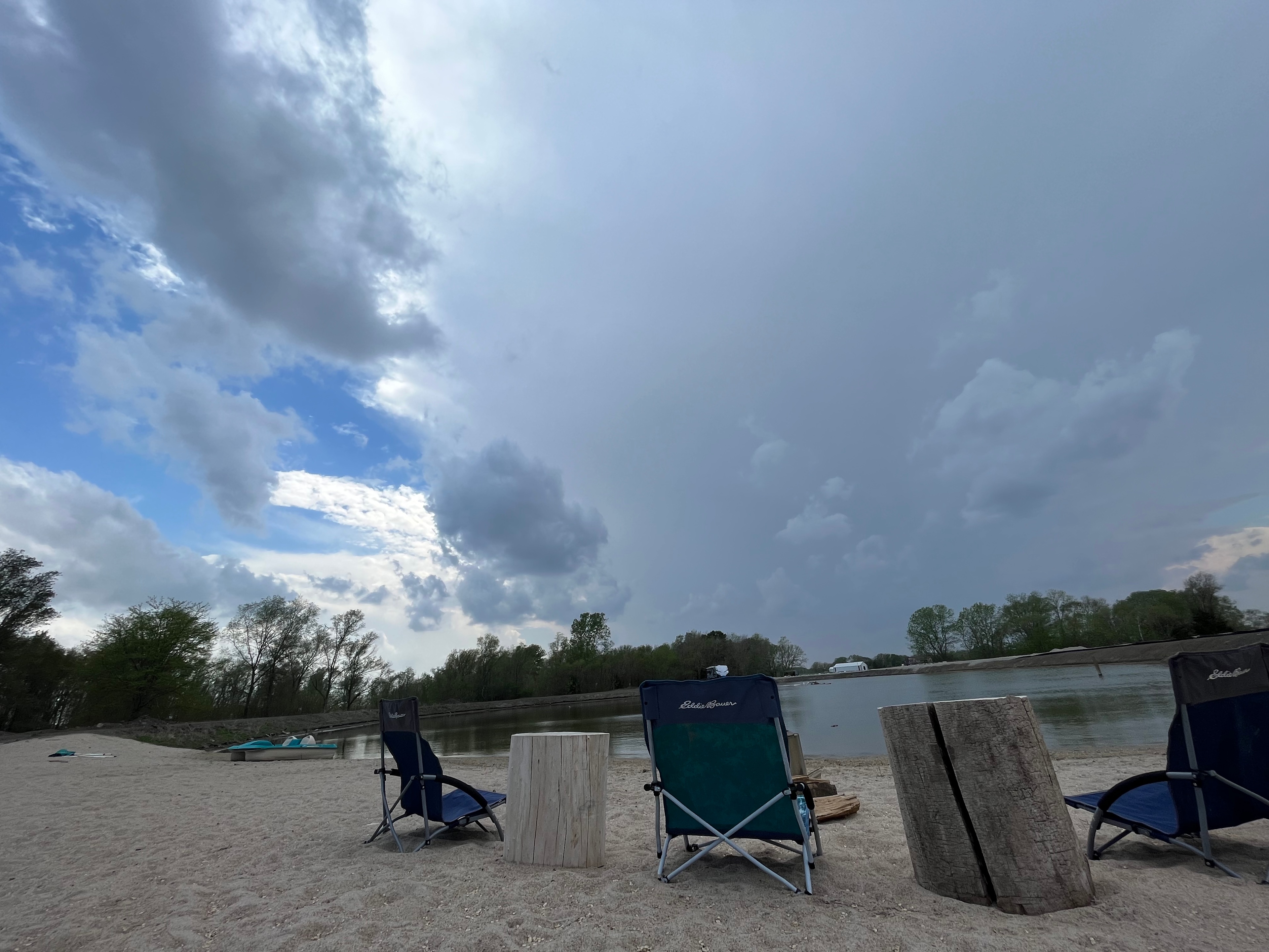 Taken in early May. The beach is on the back part of the property facing west. 