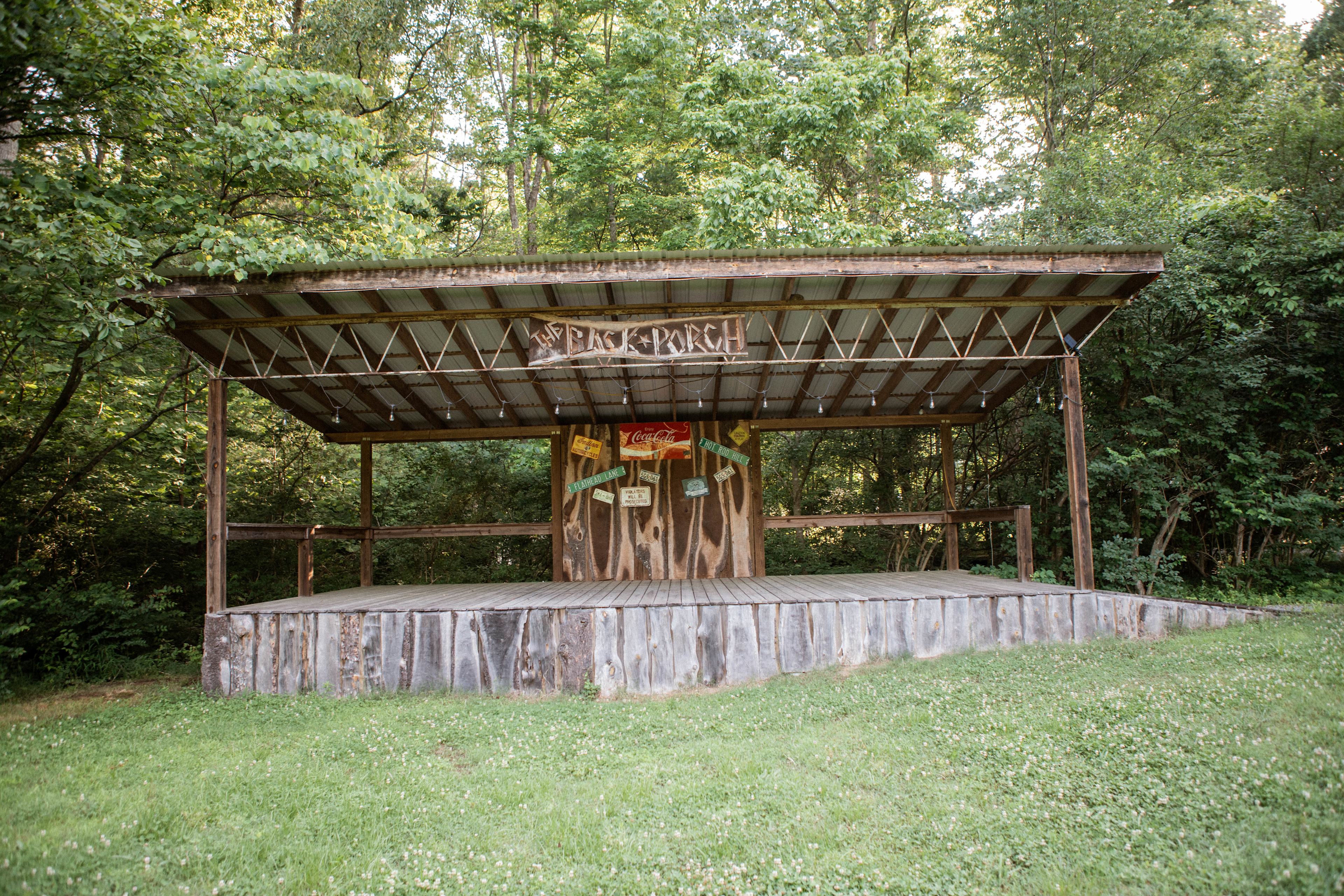 There was a big picnic and stage area near the bathrooms too! 