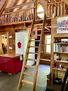 Ladder leading to the loft