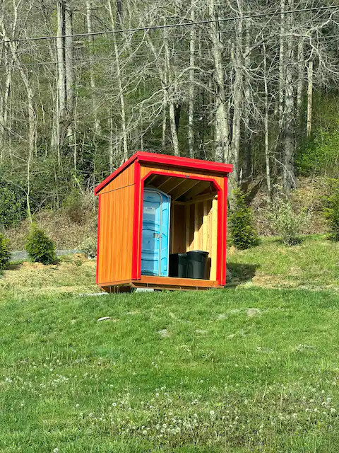 Outhouse with washing station just steps from the cabin. 