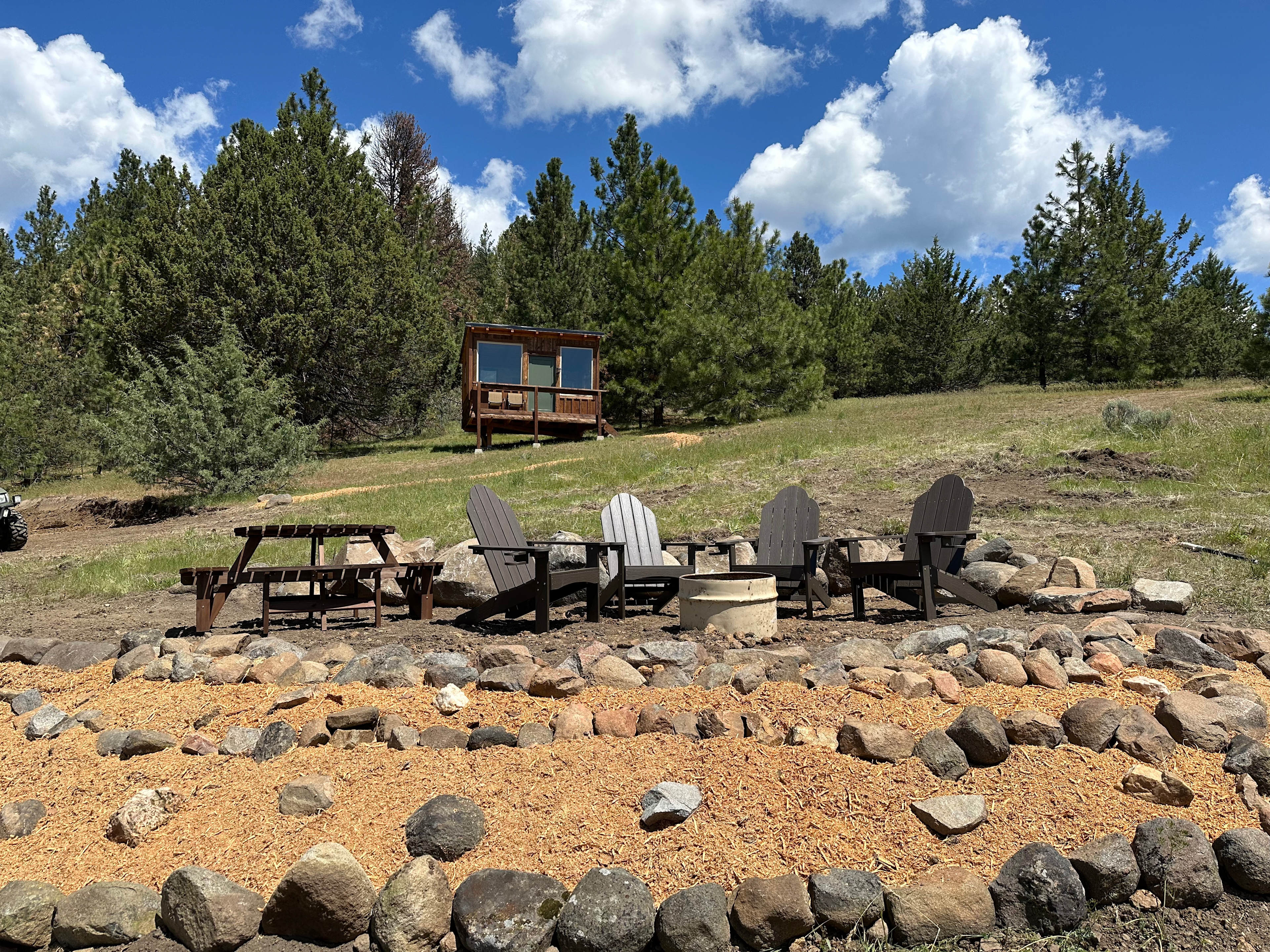 Central star gazing and fire pit area