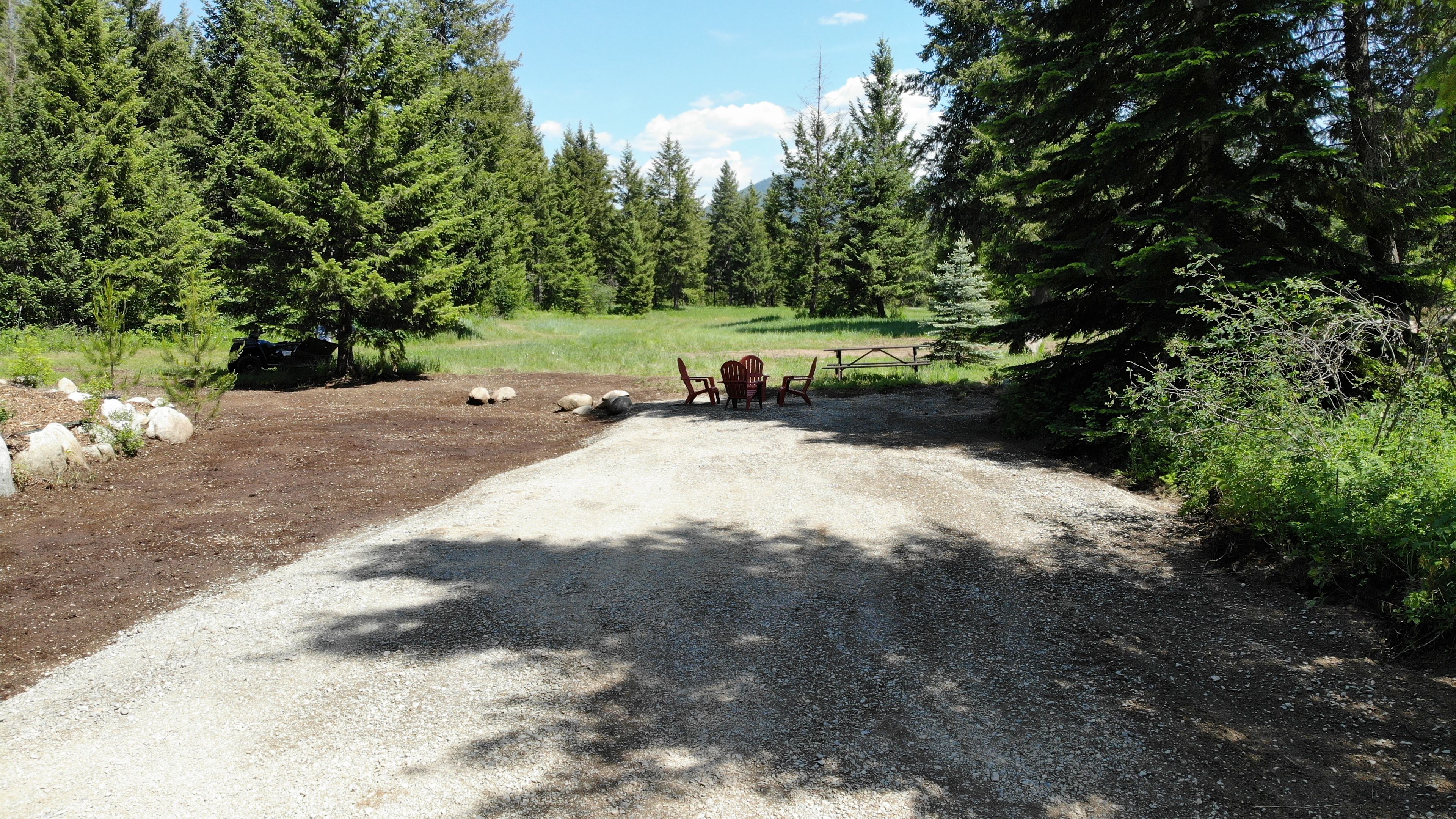 View looking east, Dirt area on right was seeded with grass June 1 st will update photo when grass fills in
