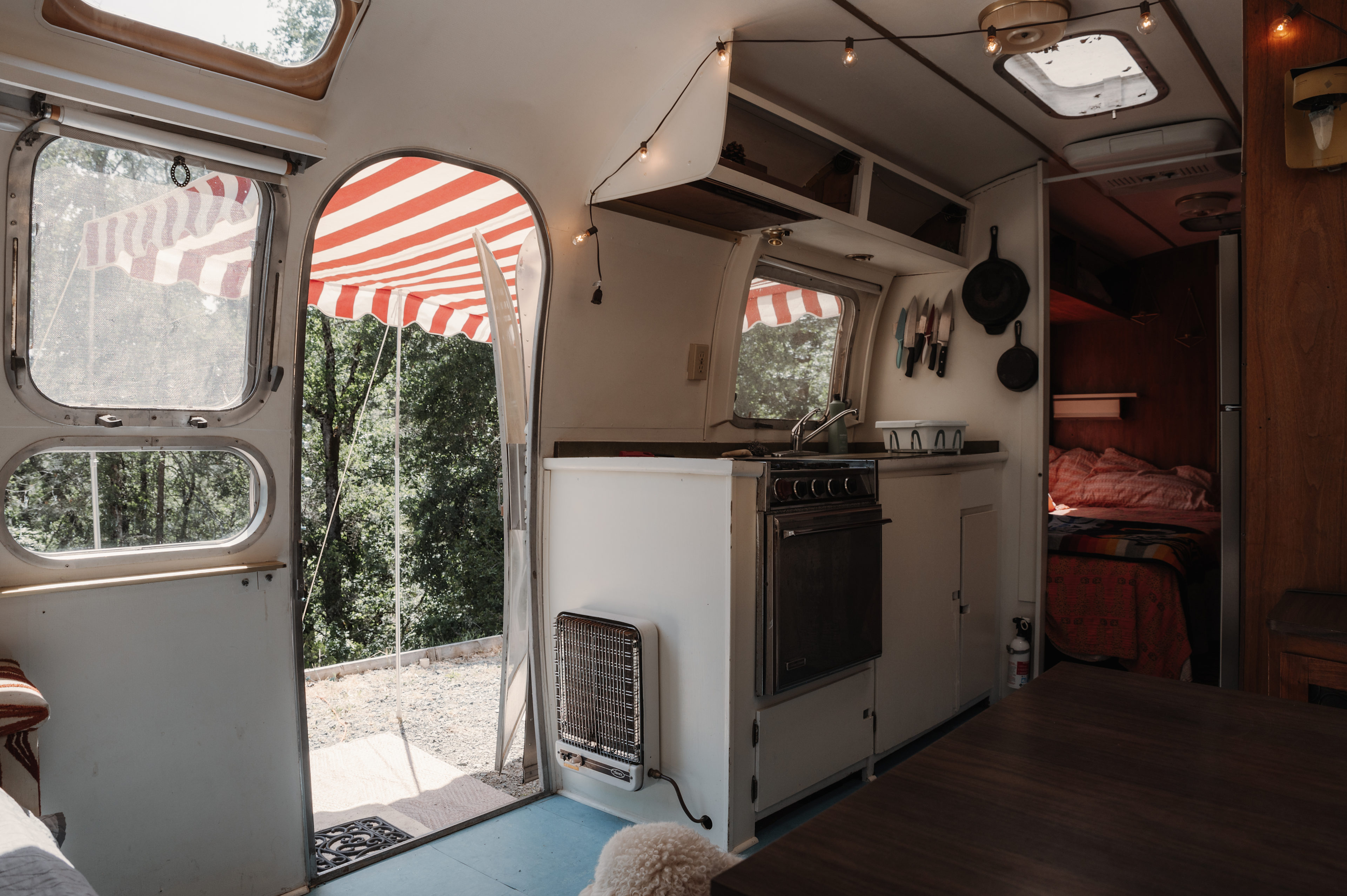Inside of the Airstream is like walking into a time capsule