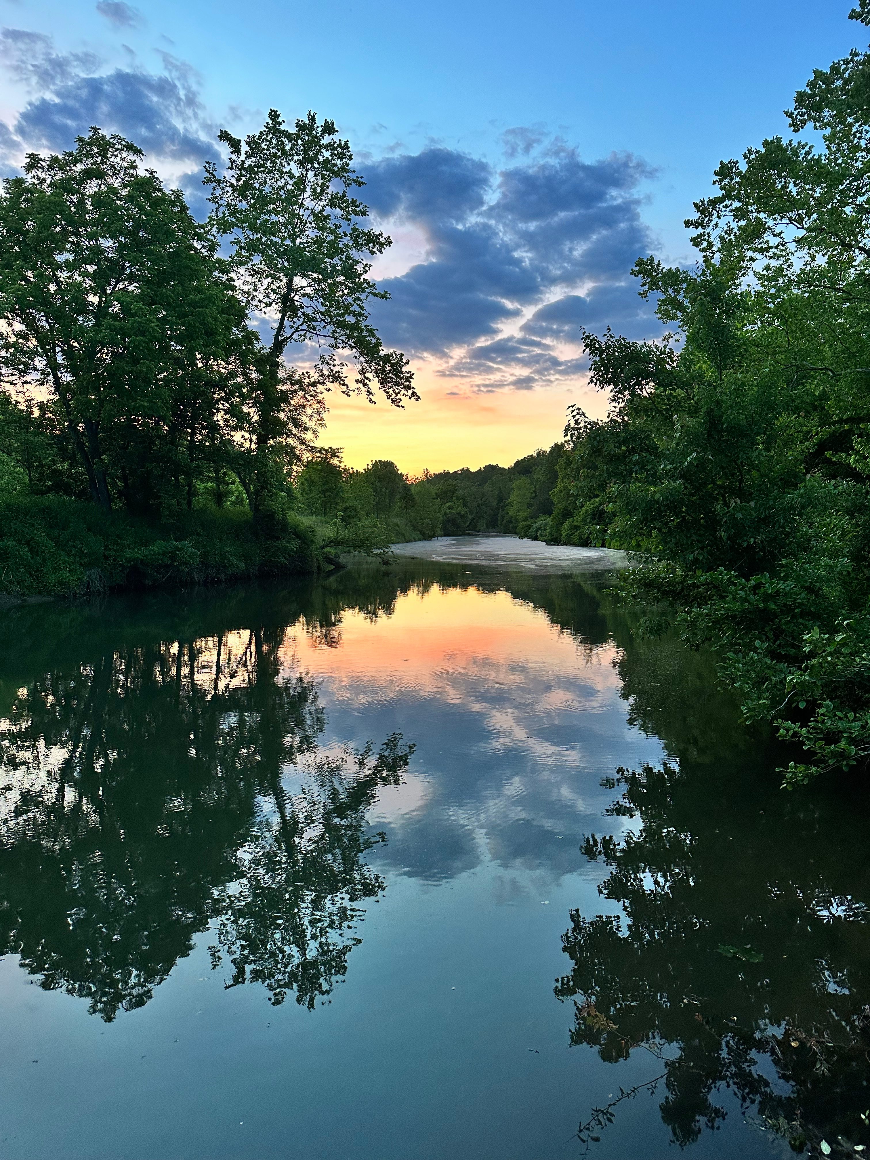 View from the dock at sunset. 