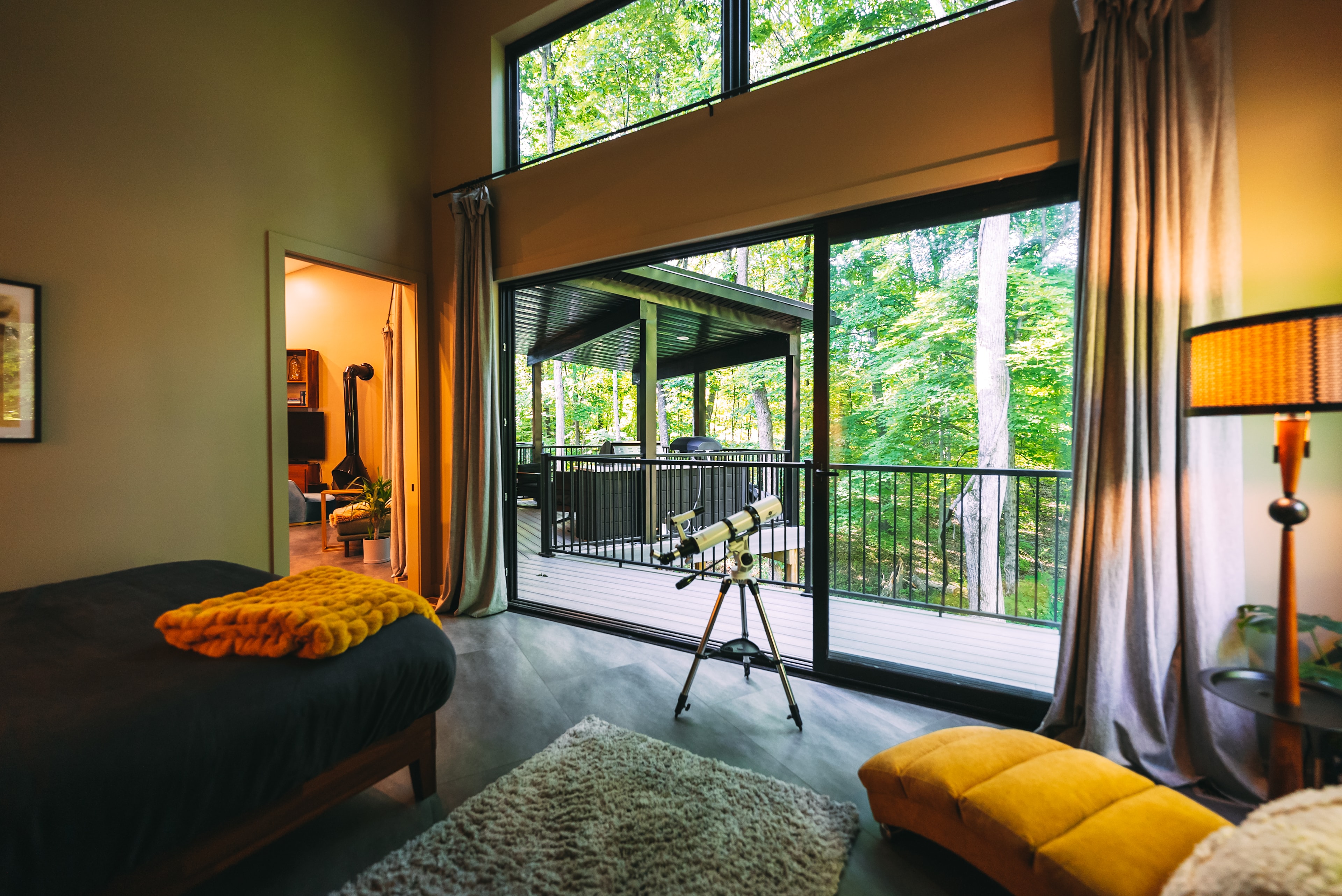 Surrounded by the ravine and forest beyond