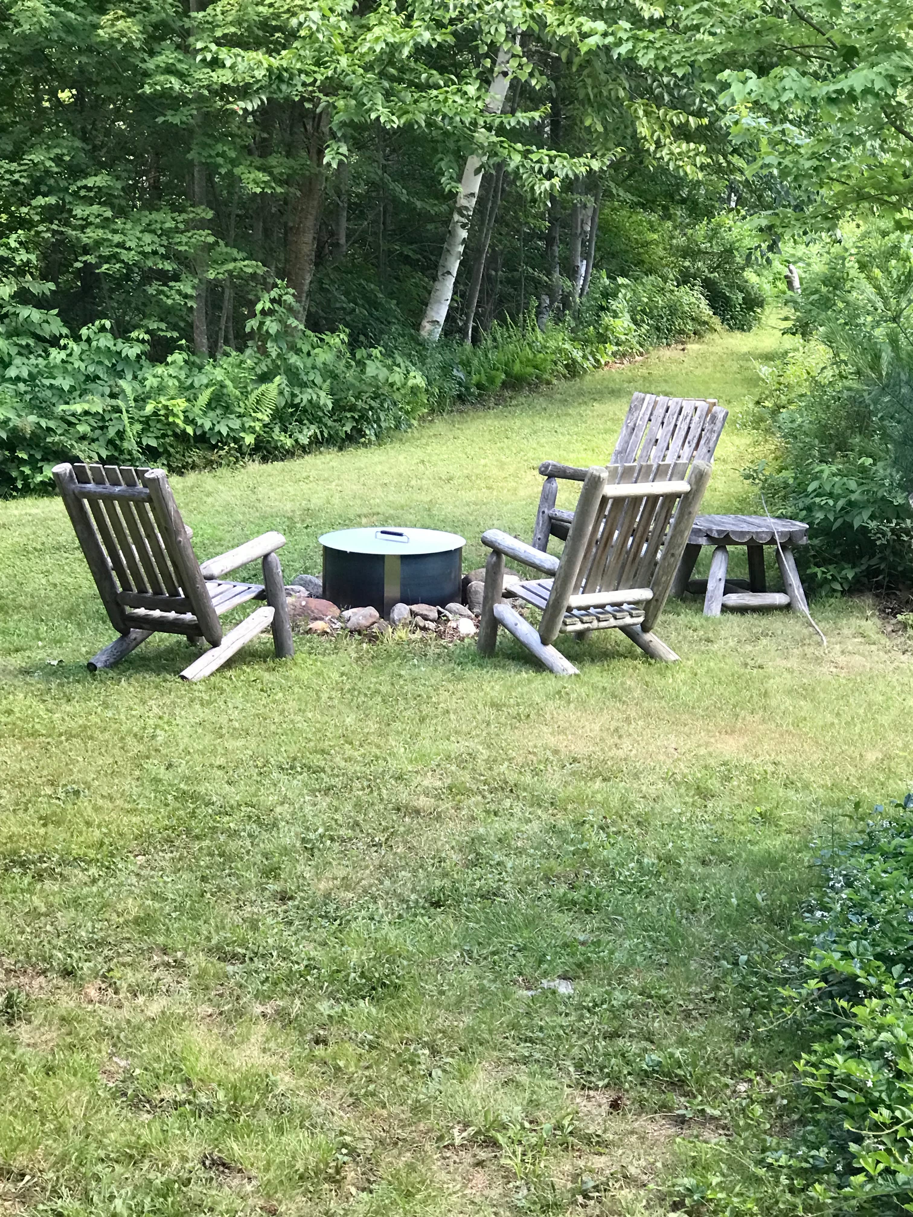 Cedar log chairs and table.