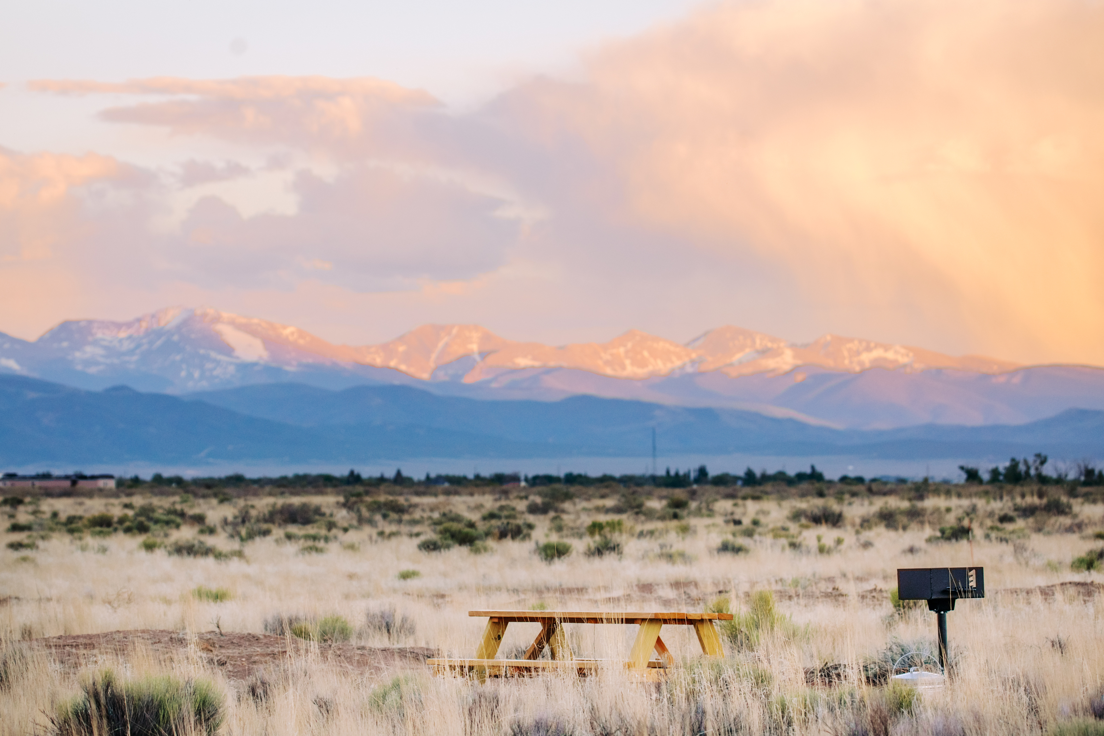 Sunset over the tent site