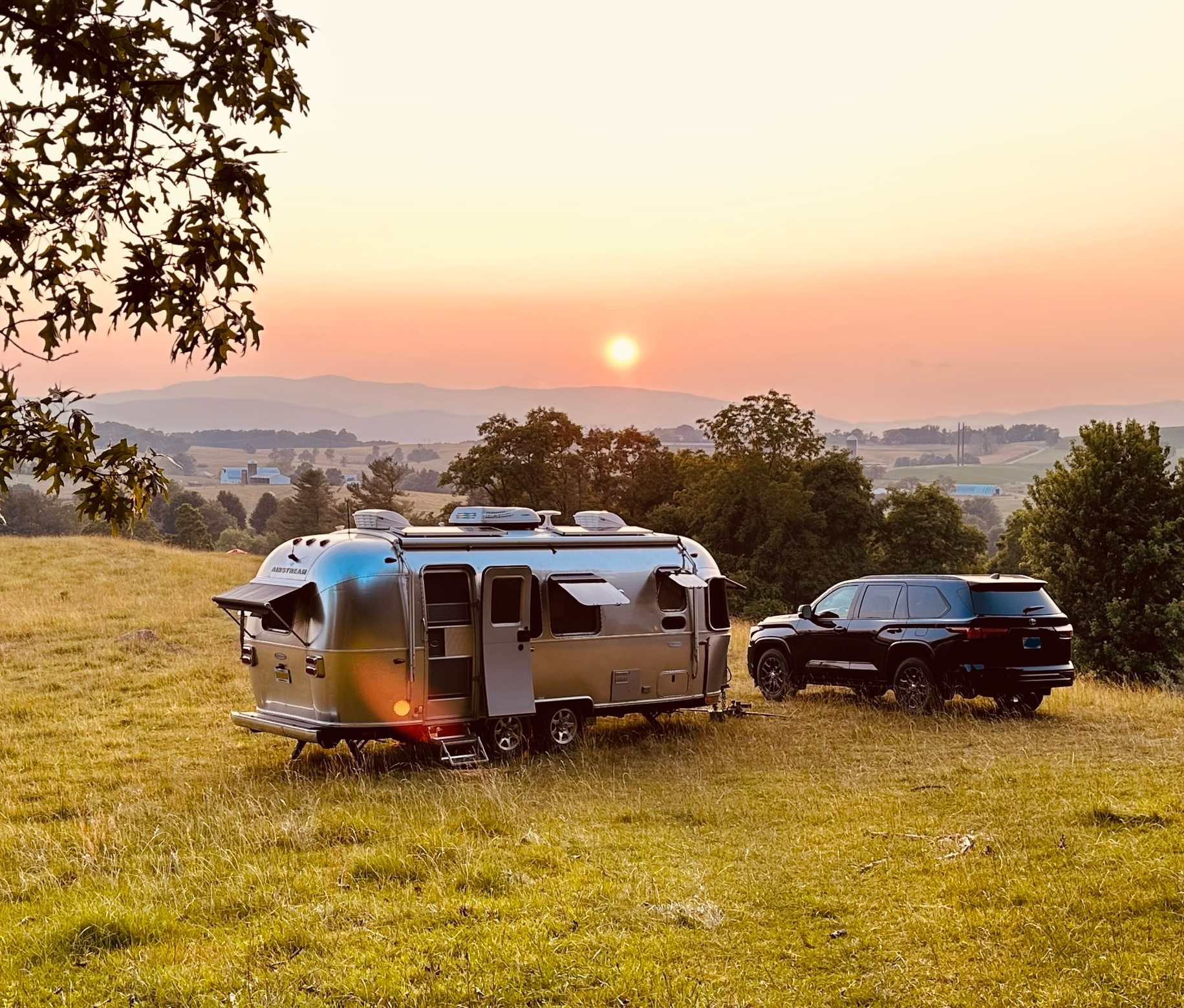 RV boondocking up a hill
