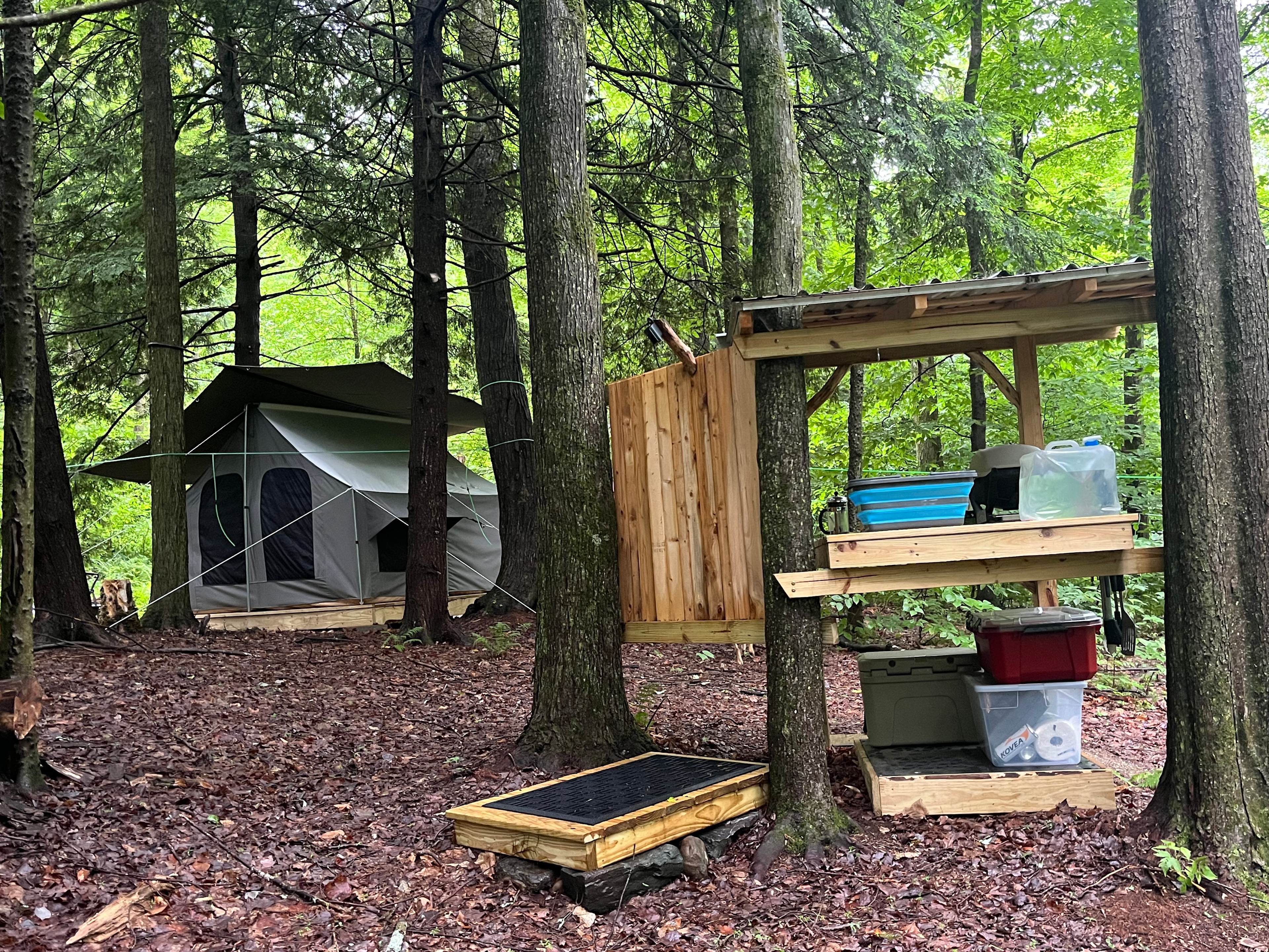 Outdoor solar shower available in the warmer months. Heated showers can be arranged for an additional fee. See add ons