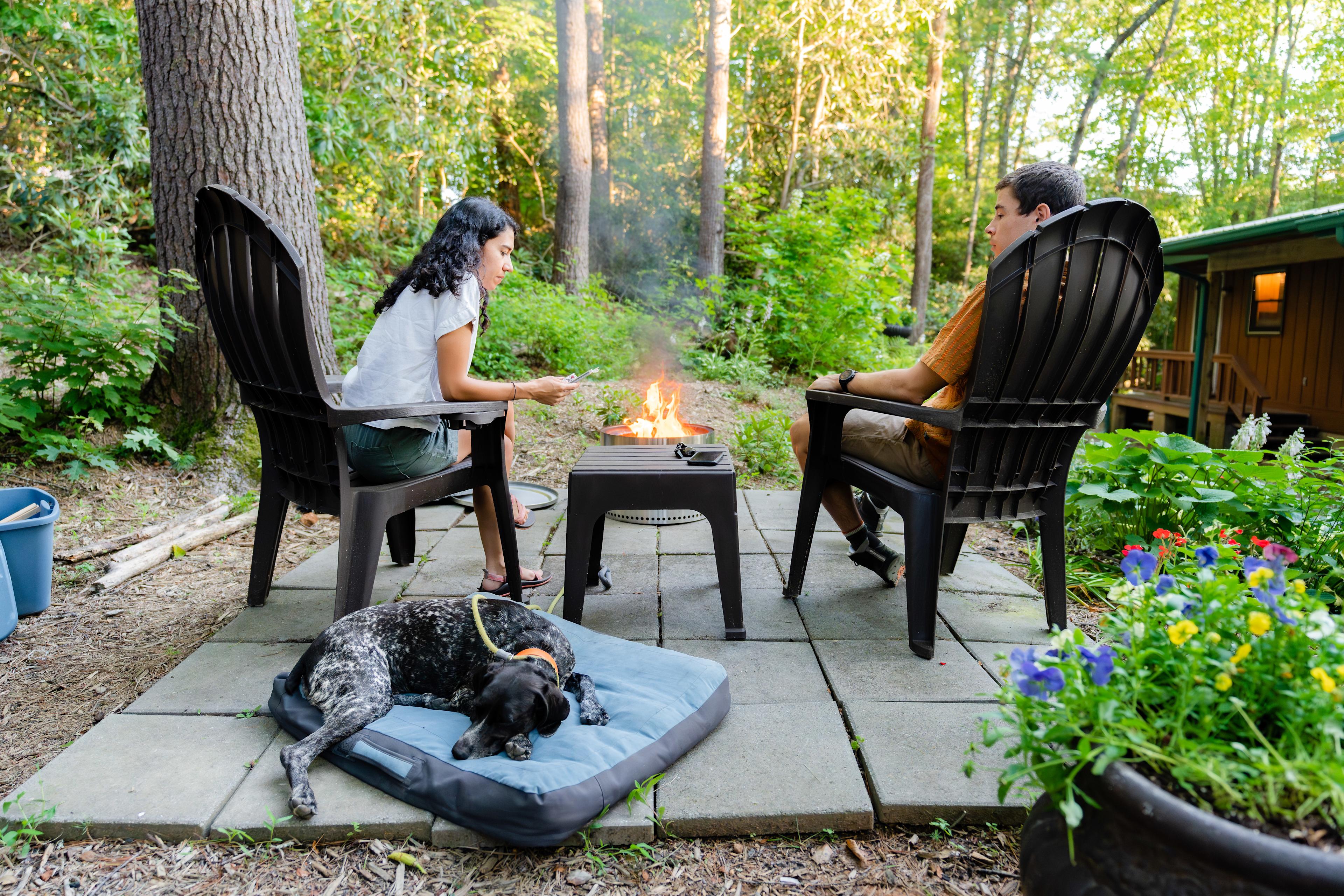 Plenty of room by the fire for everyone to enjoy it