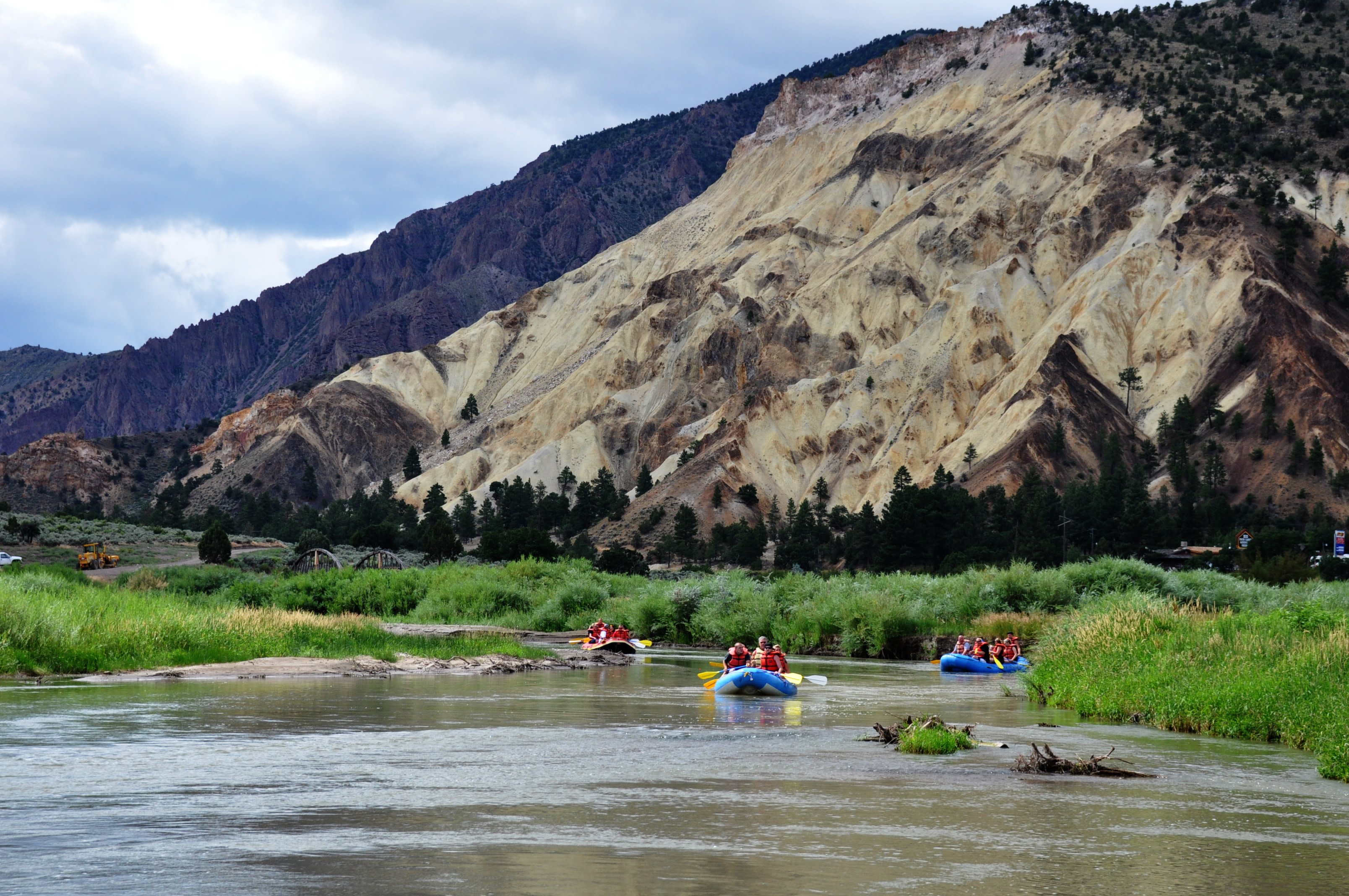 Located at the base of the infamous Big Rock Candy Mountain - Across the river from the rafting company launch