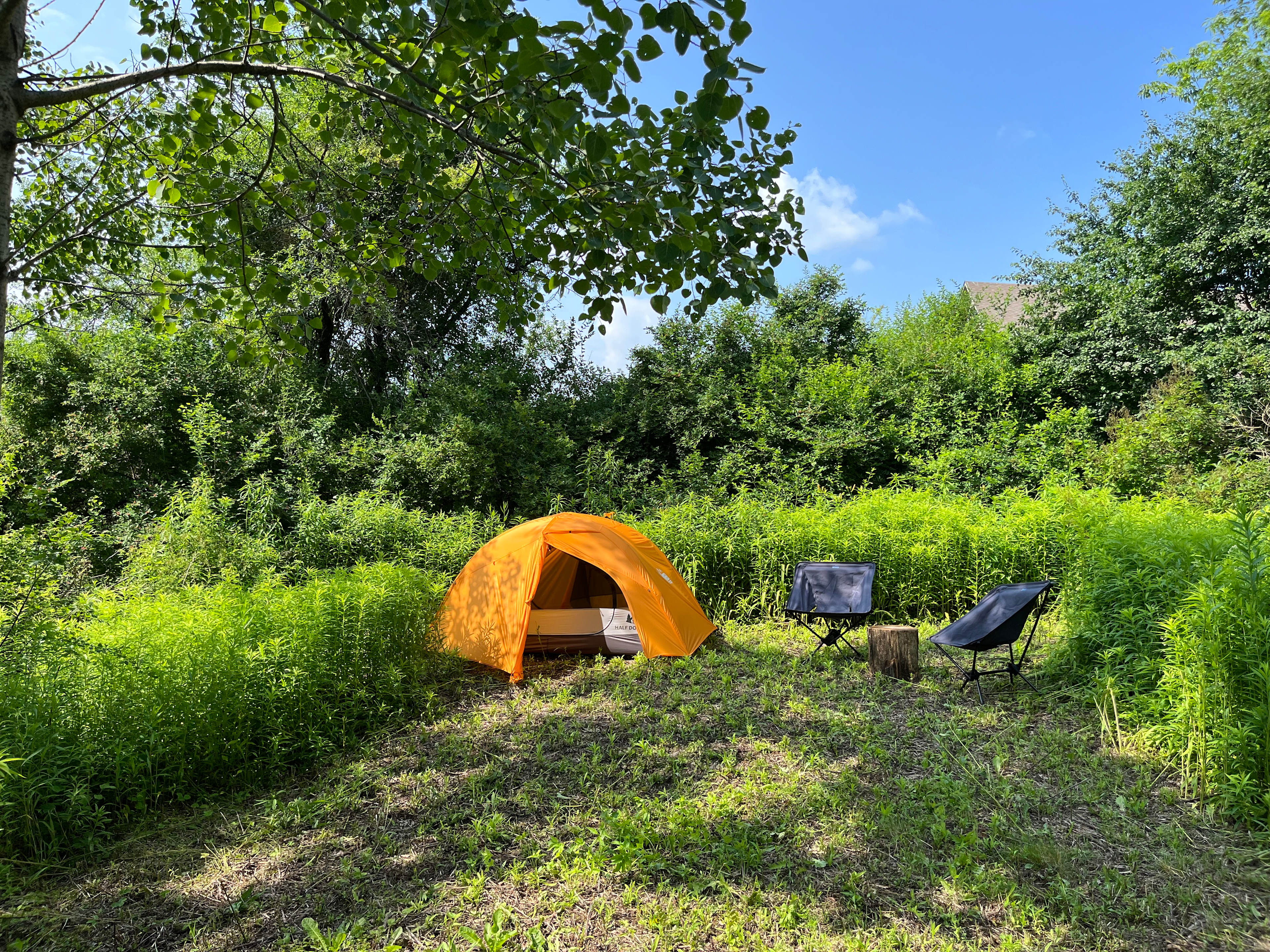 Tucked away but close to indoor plumbing. The primary camp site.