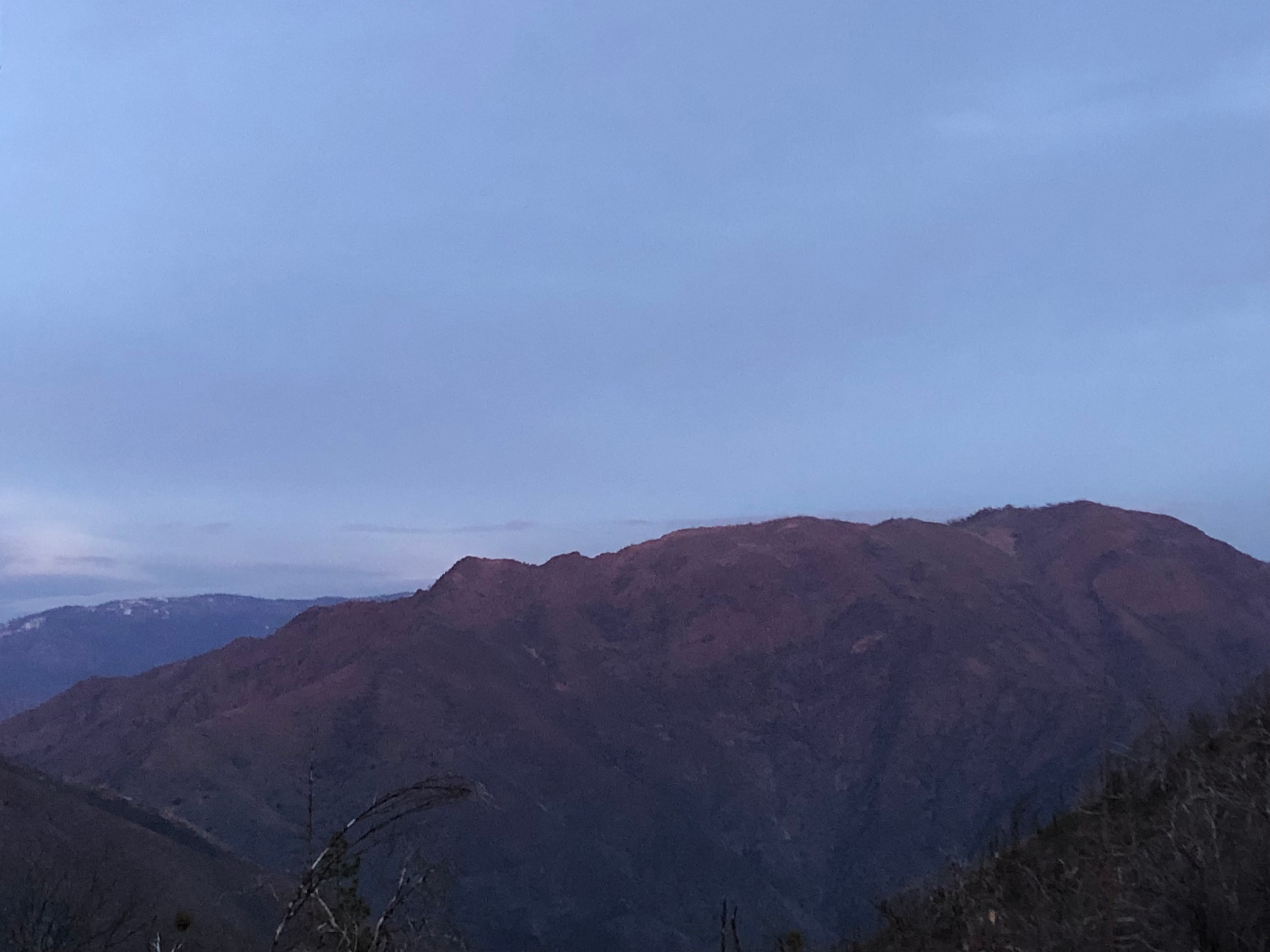 Brown Mountian = View to east of campsite 