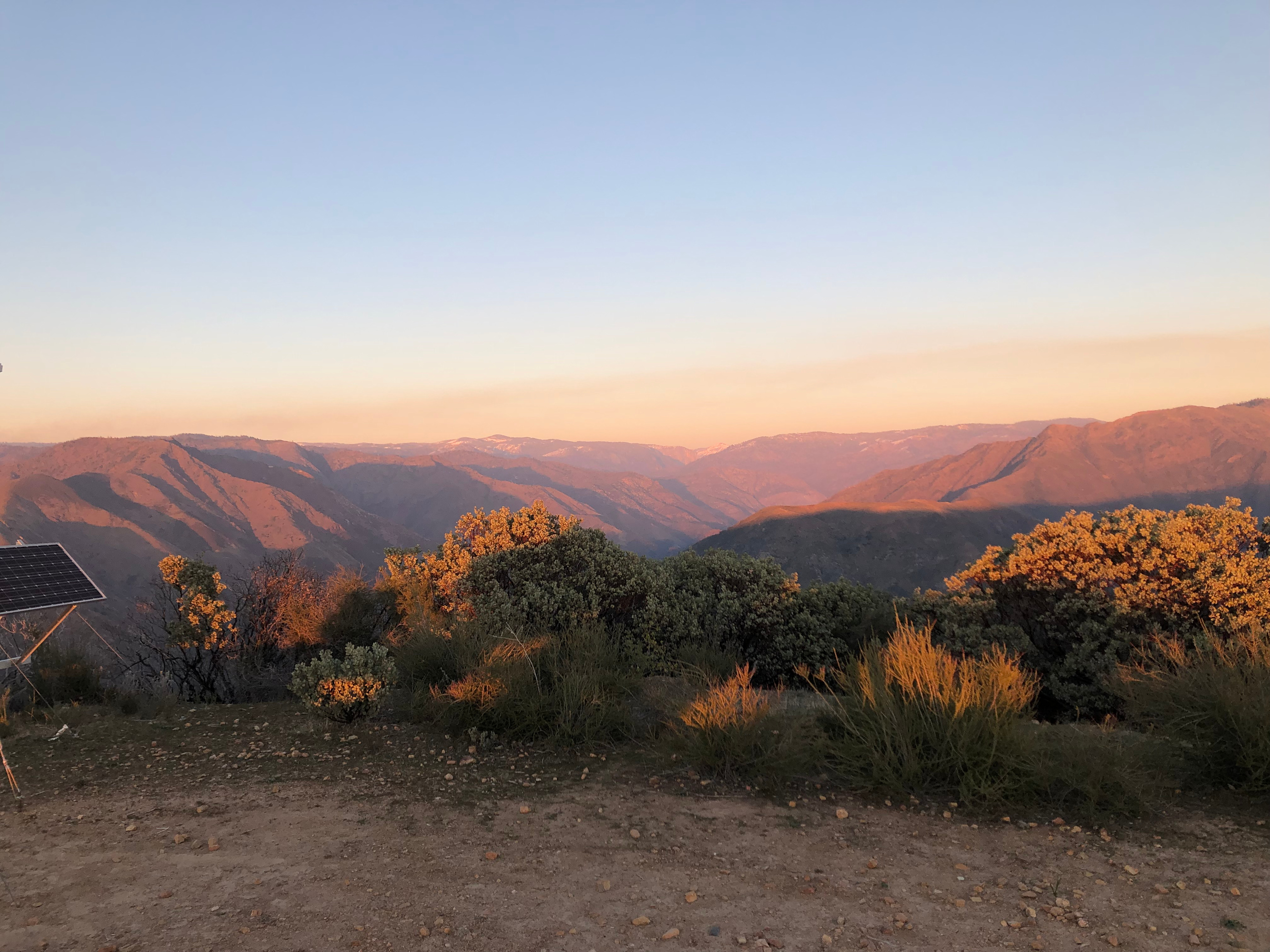 End of road view of El Capitan at sunset