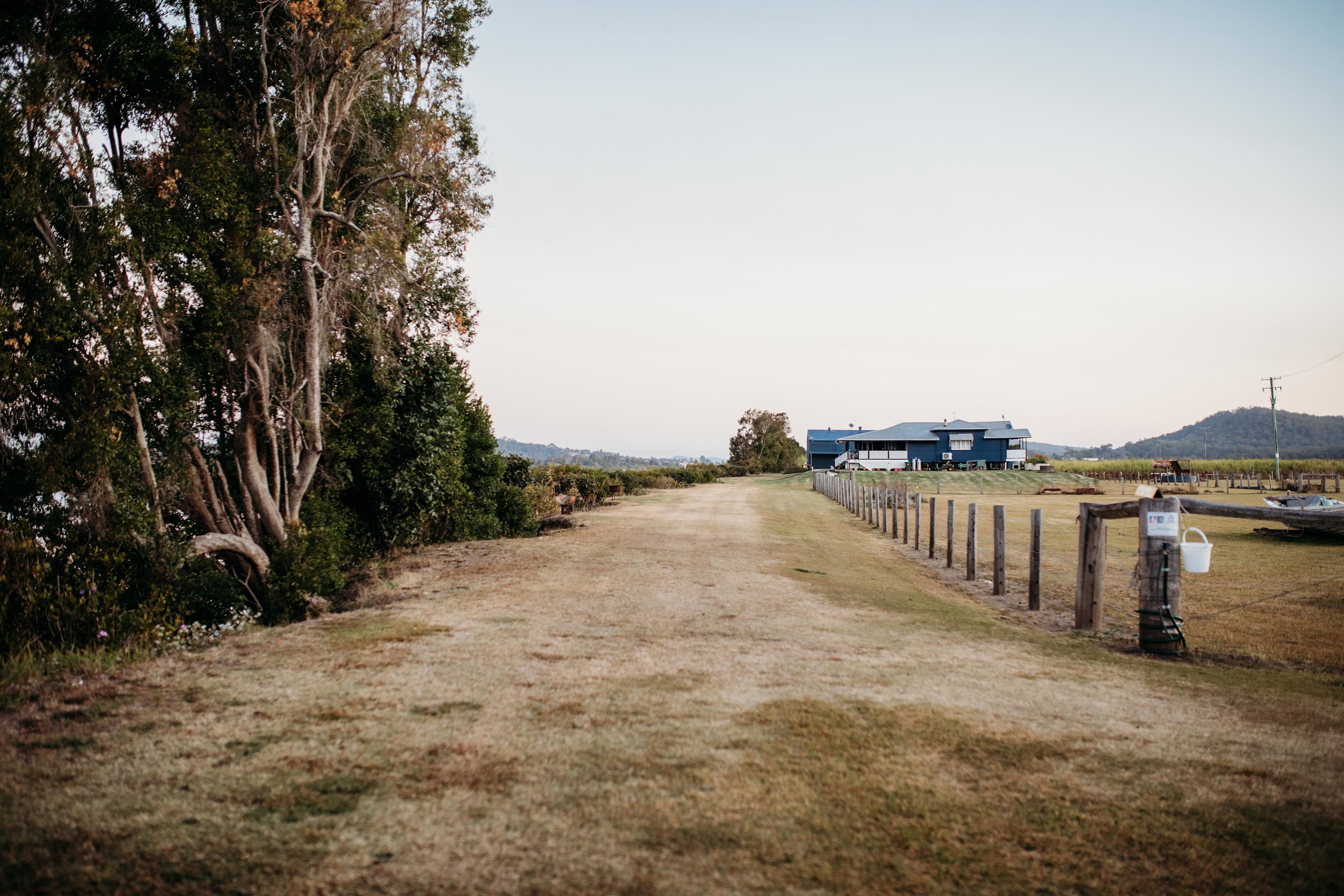View looking from my campsite to Stephens house. Vans are welcome to park in laneway for overnight accommodation 