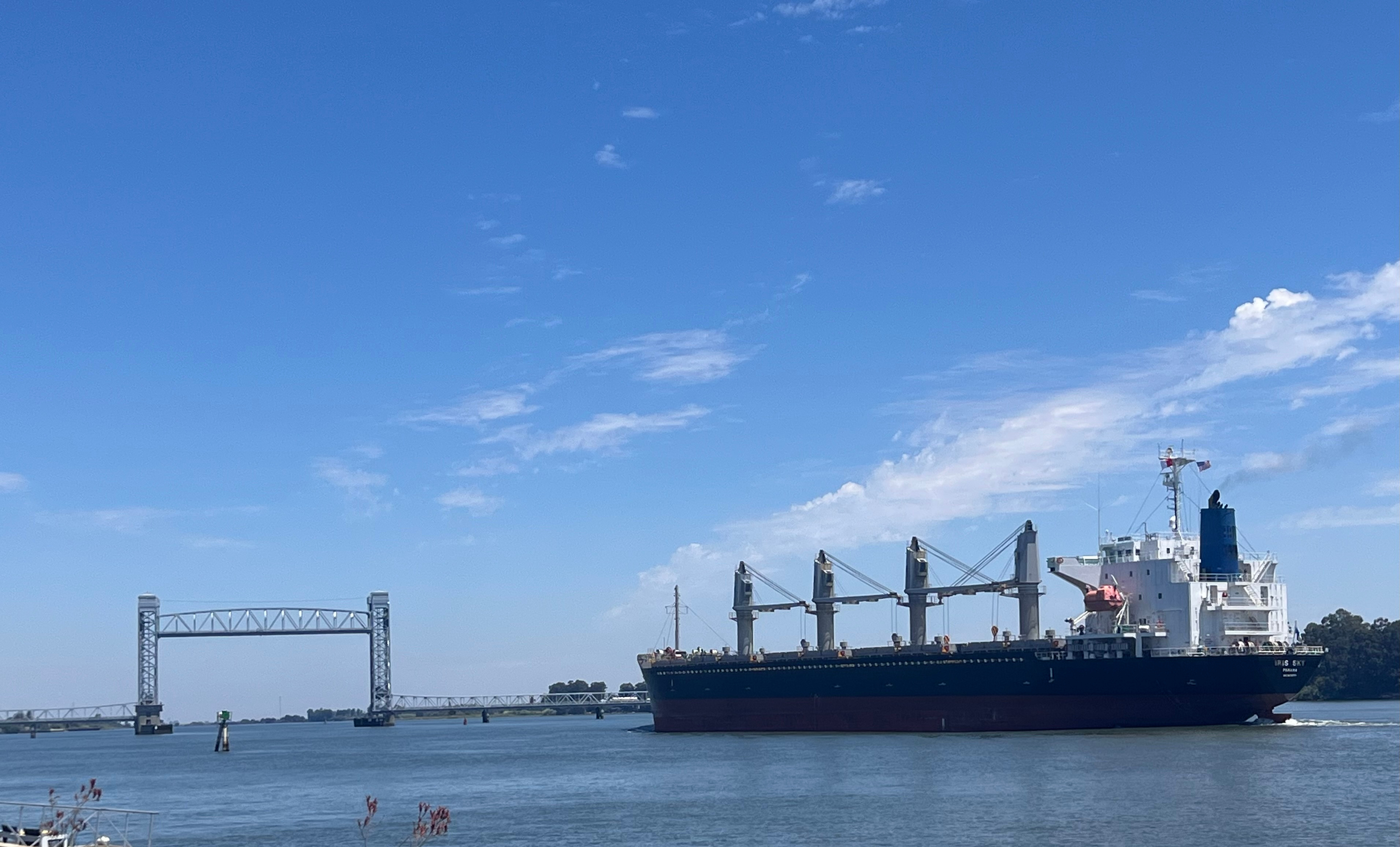 Watch the cargo ships go by the property and under the Rio Vista draw bridge