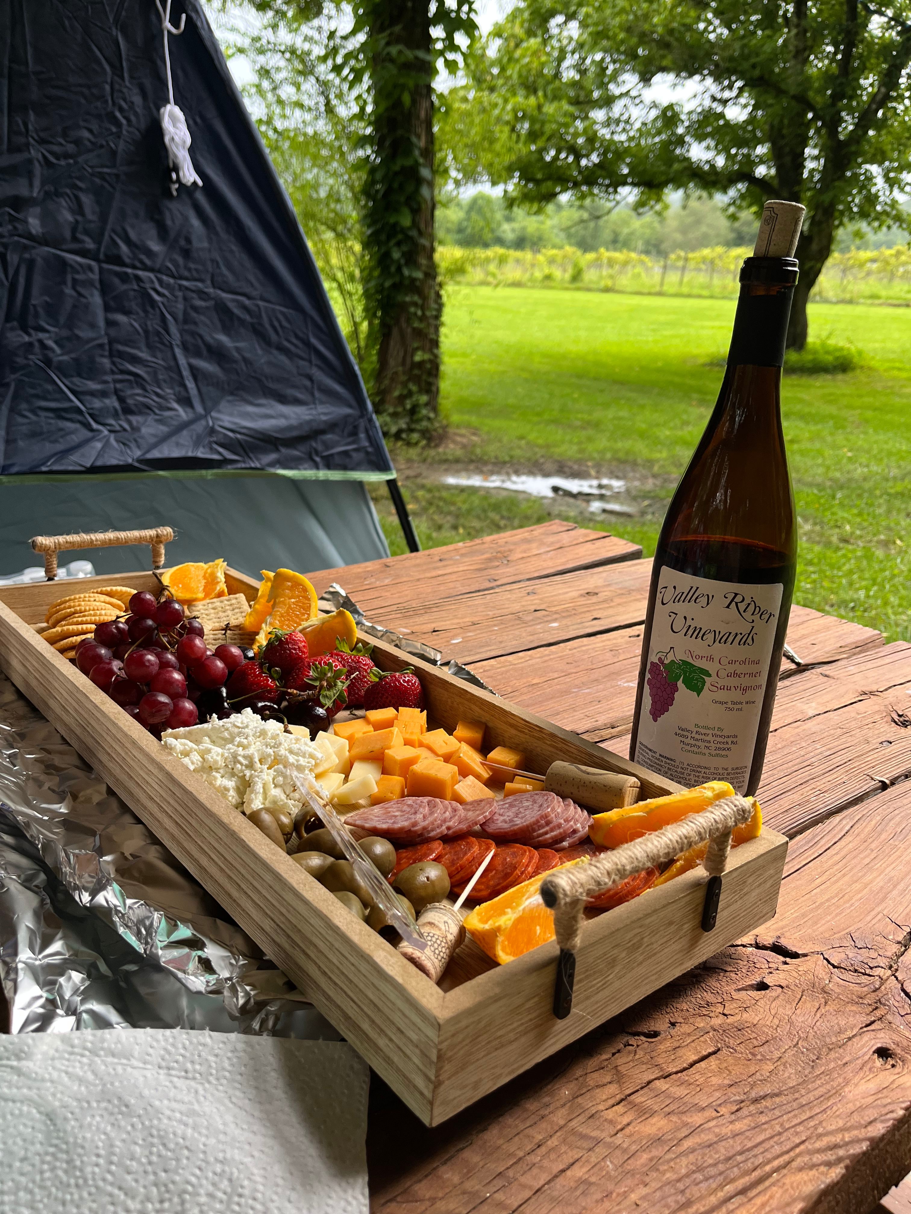 Wine and charcuterie tray by Elaine the host 