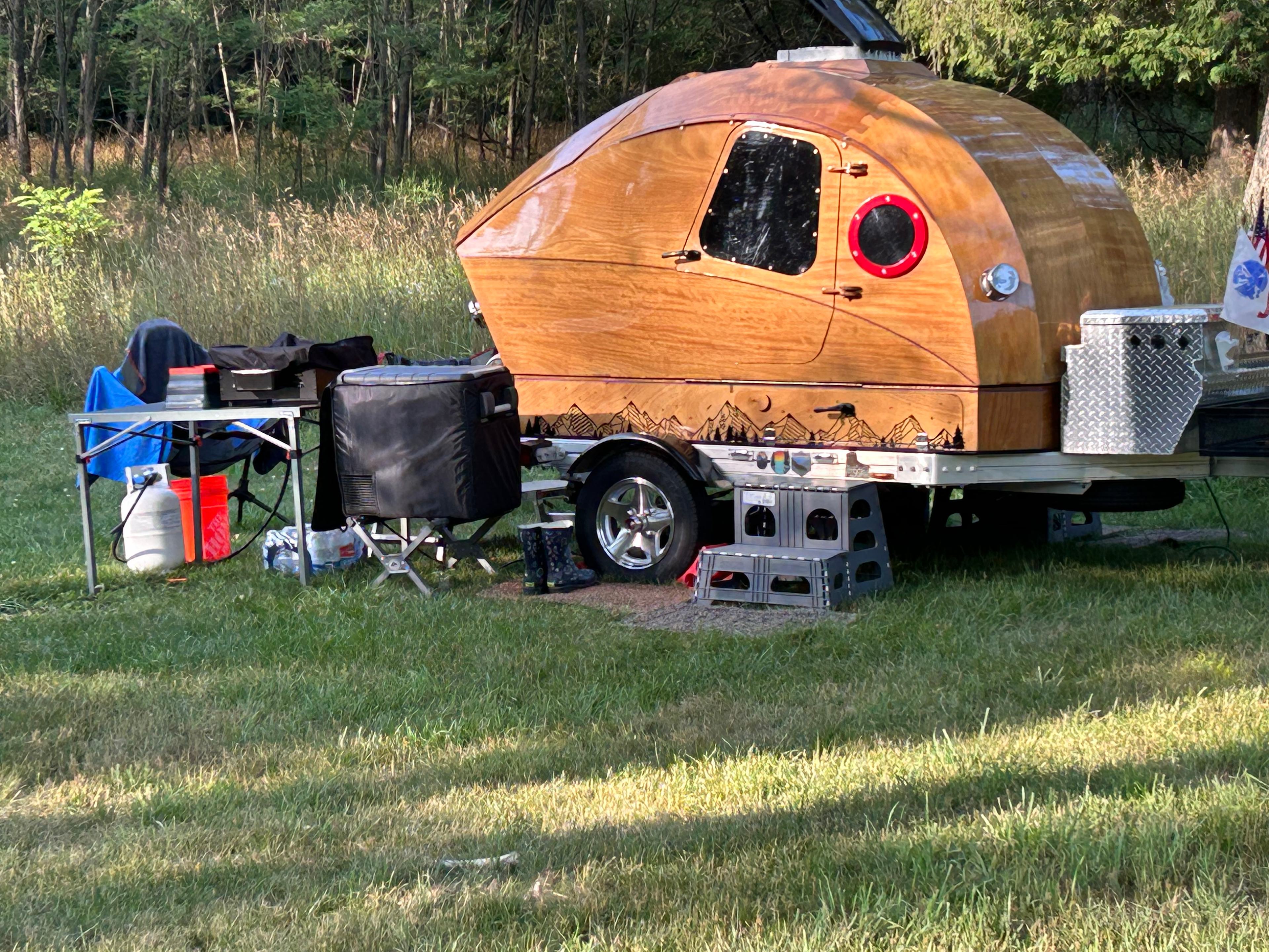 Our little teardrop in the meadow. 