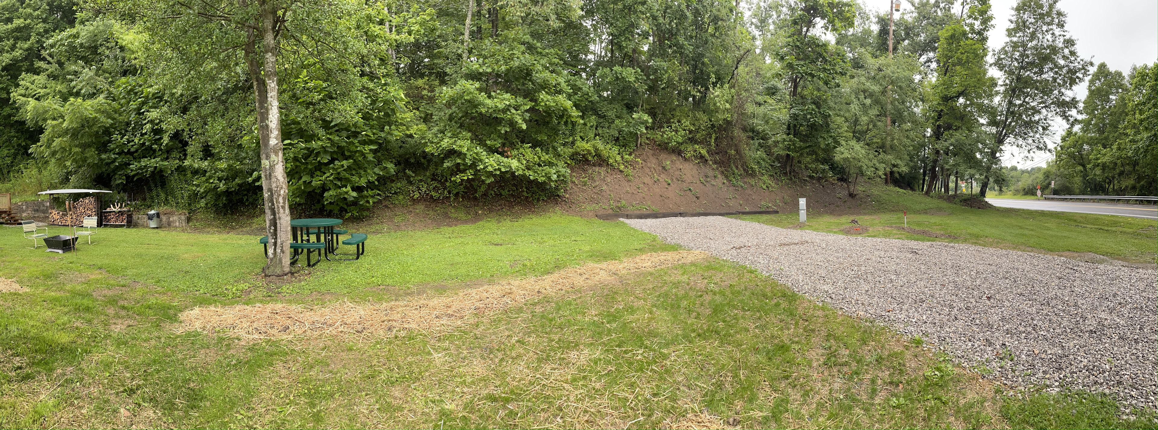 Spacious grassy courtyard