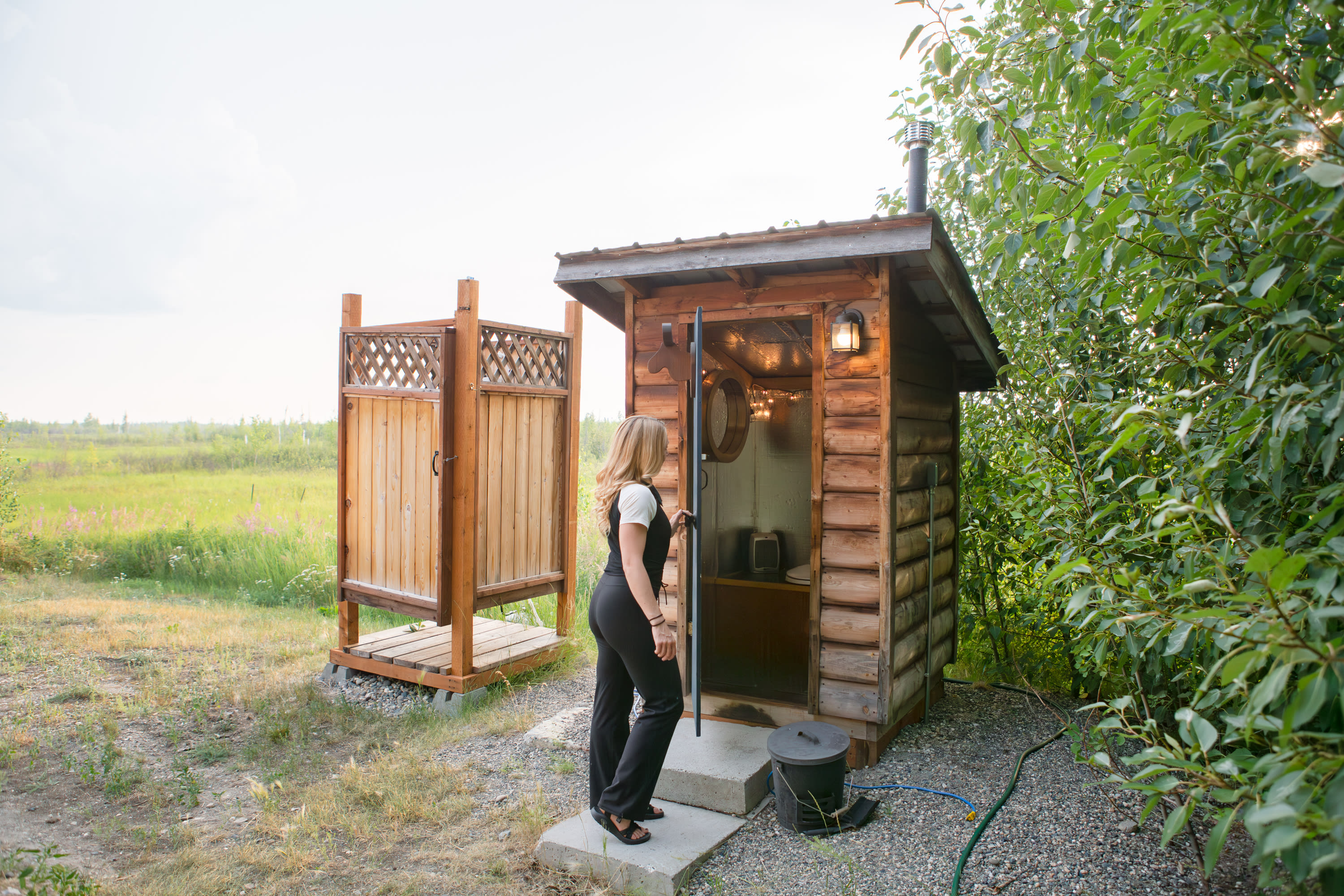 This outhouse comes with a heated seat! 