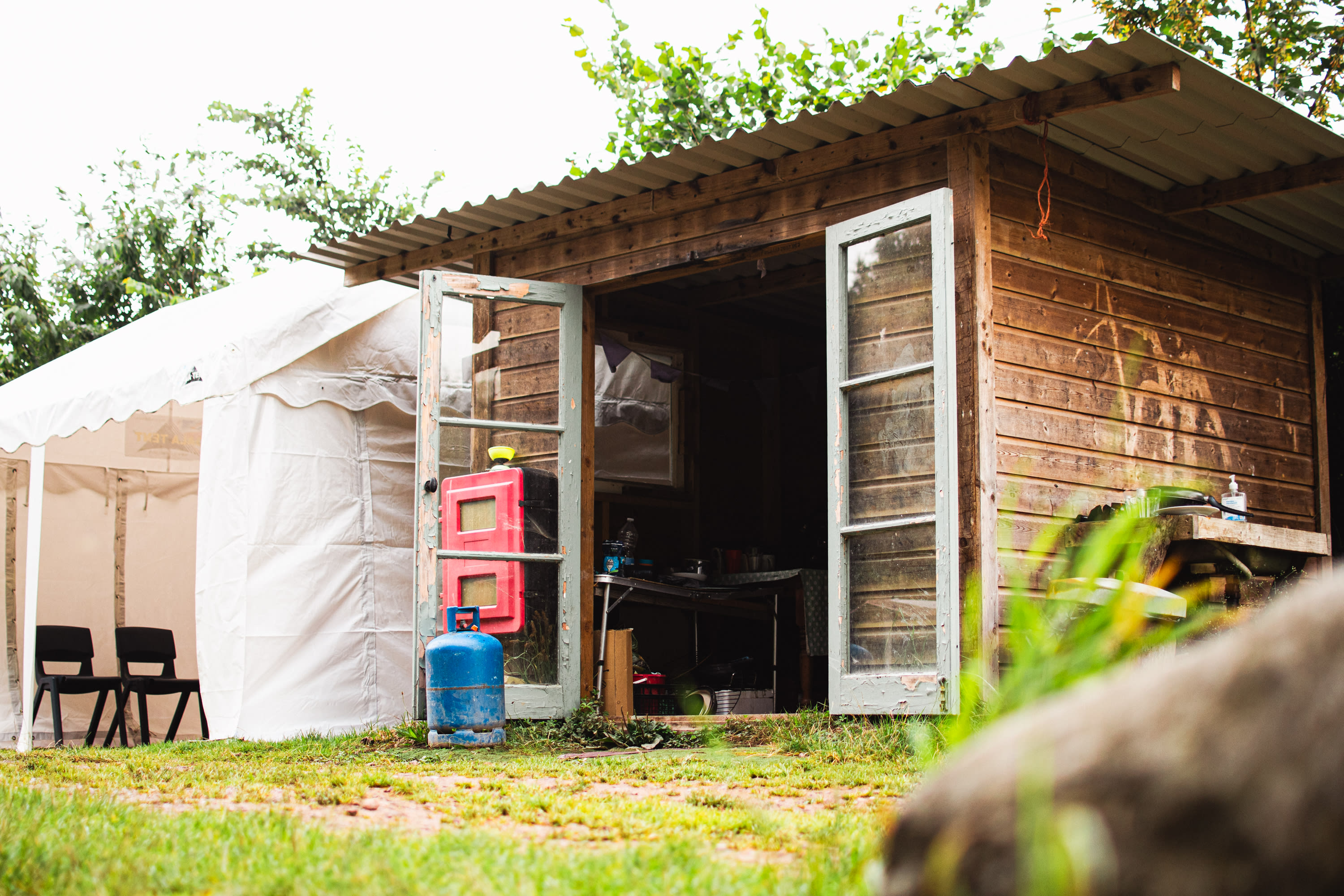 The kitchen cabin onsite for campers