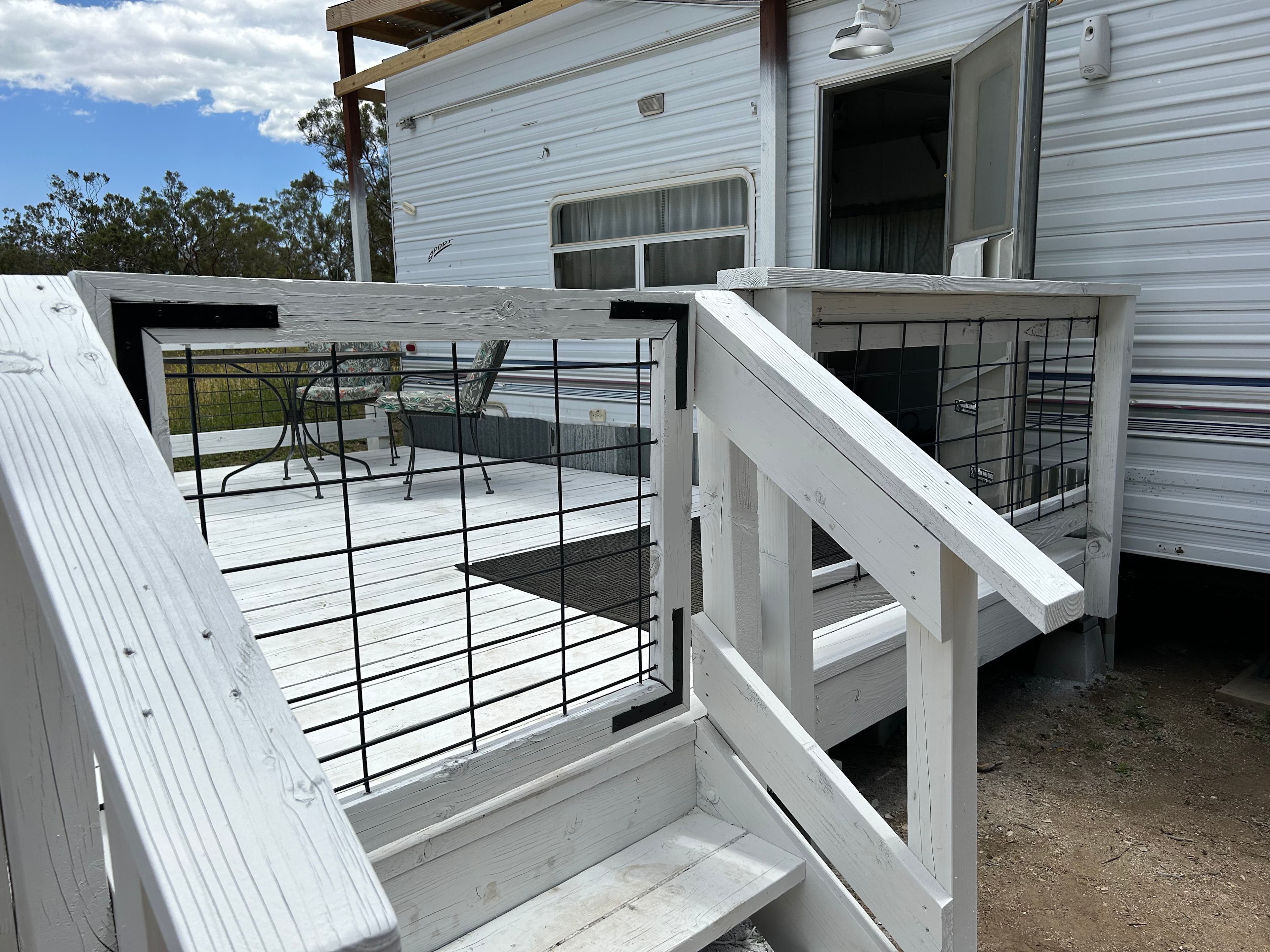 Fenced and gated deck to keep your fur babies secure