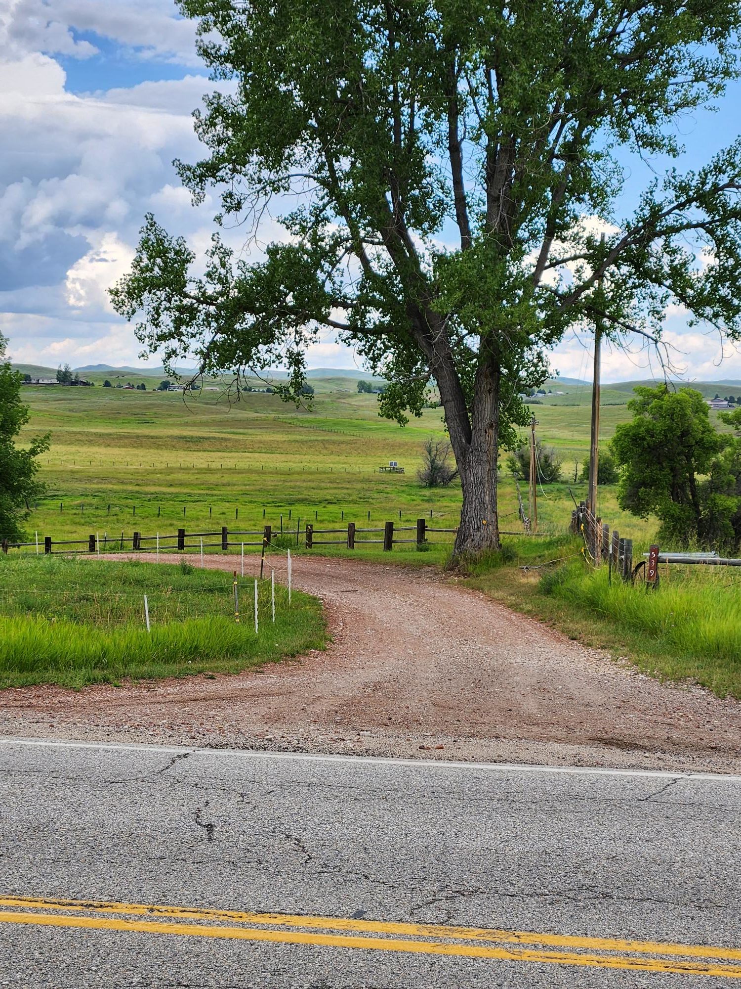 Top of the driveway where you will turn off the highway.