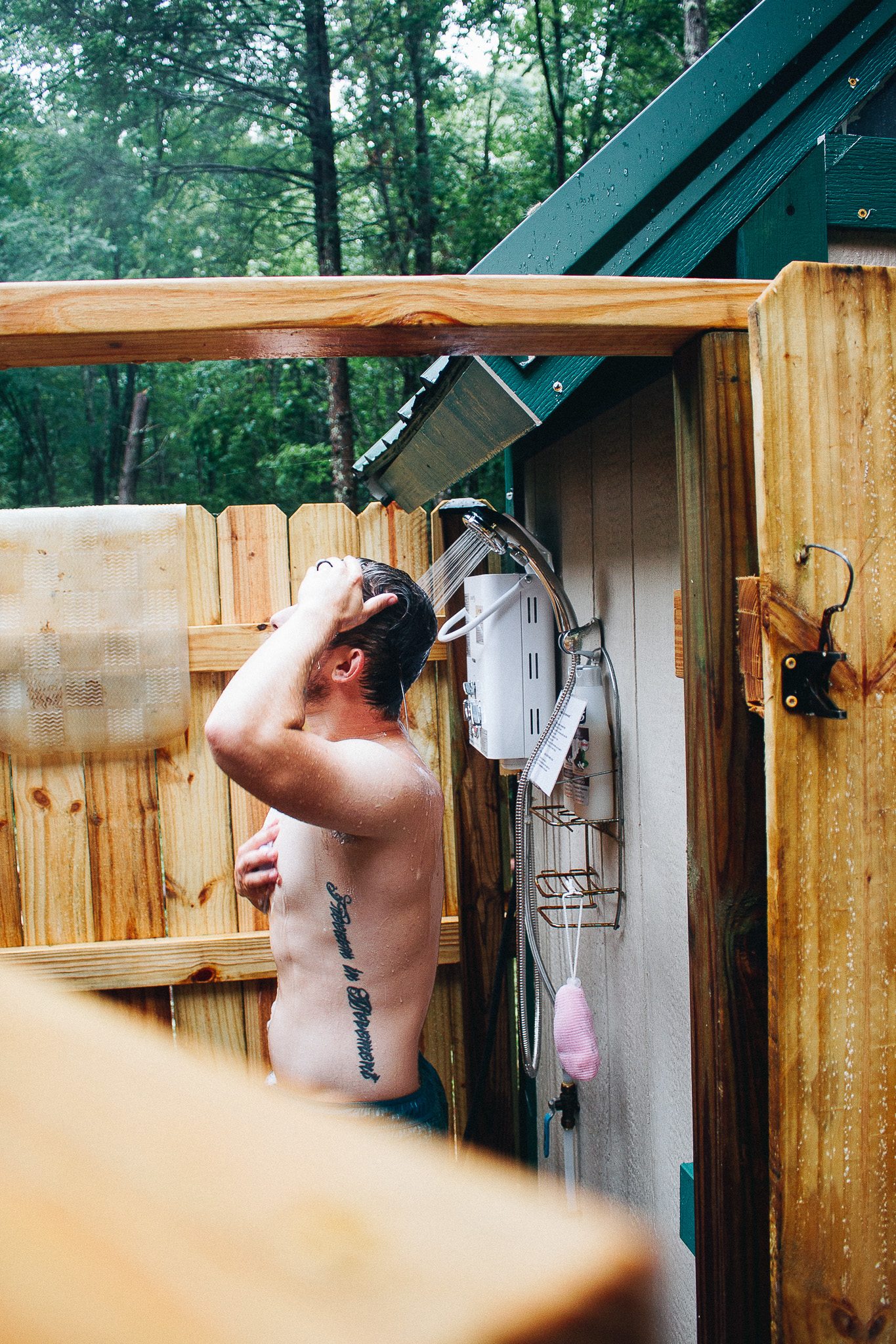 We really enjoyed hot showers outside!