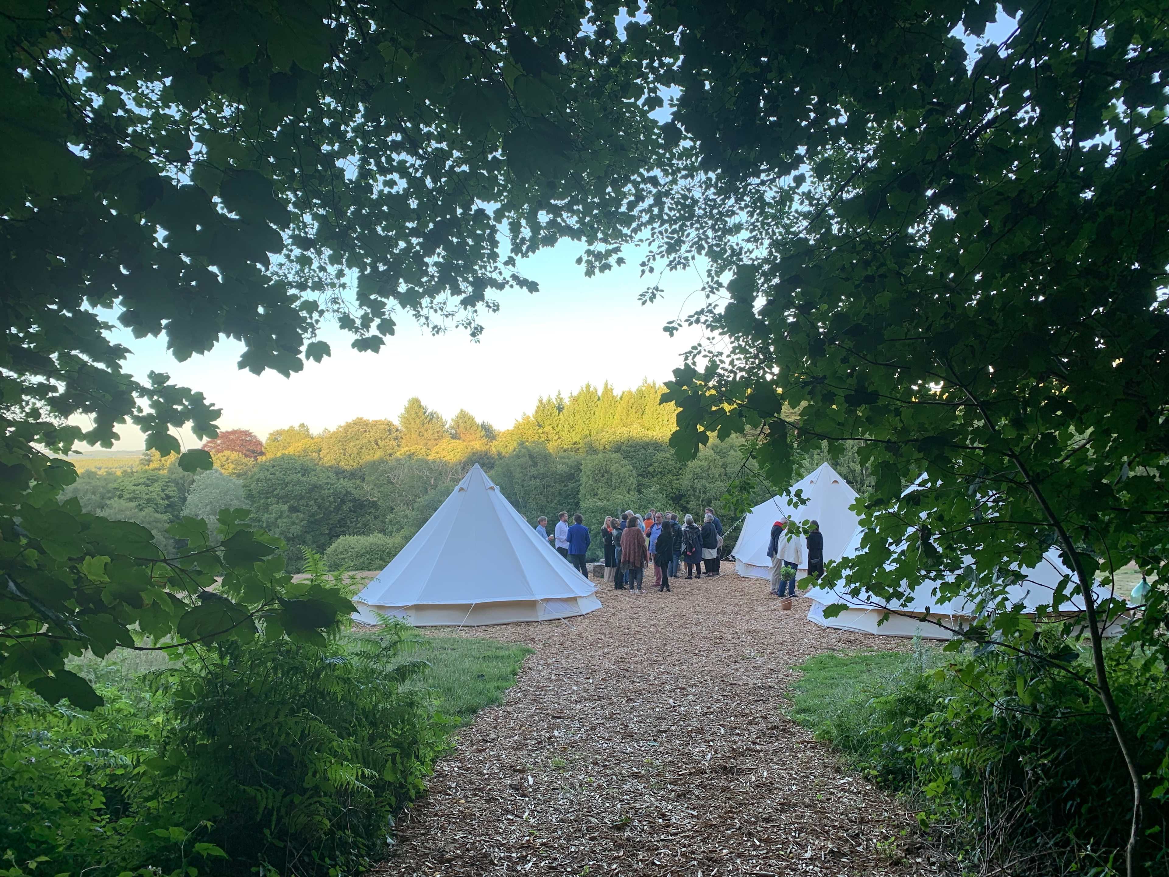 Secluded AONB group glamping