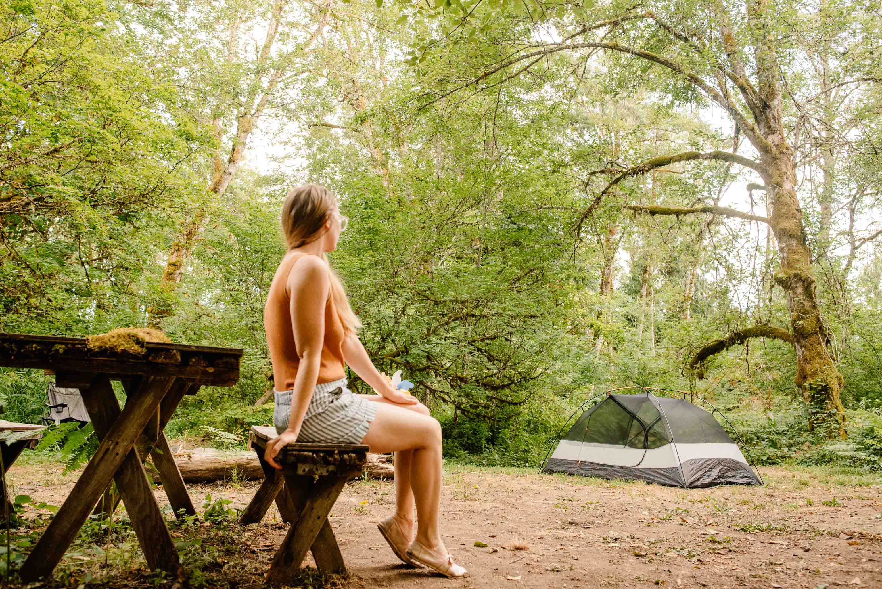 enjoying the camp site