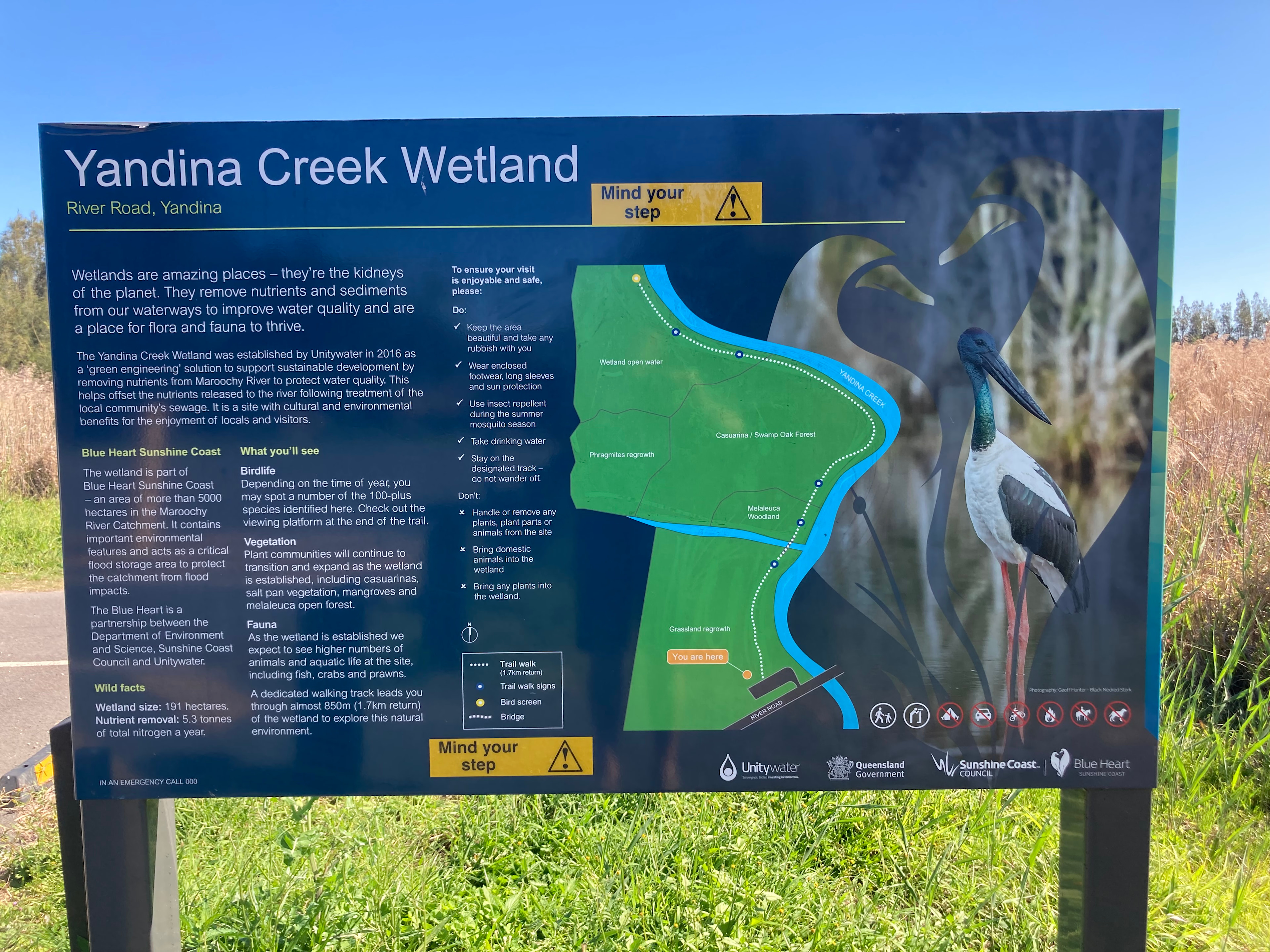 Walking distance to Yandina Creek Wetland 