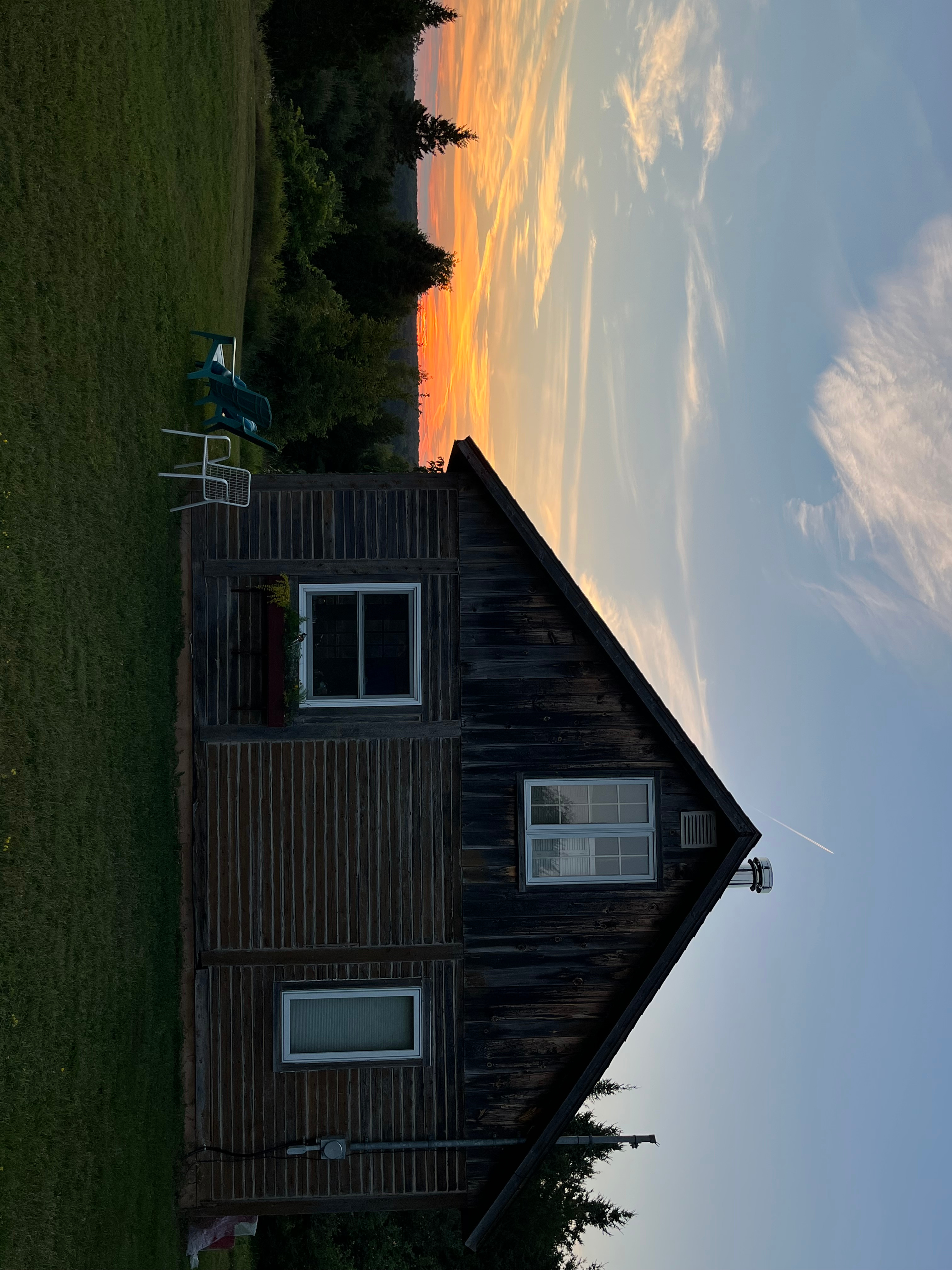 The cabin at sunset