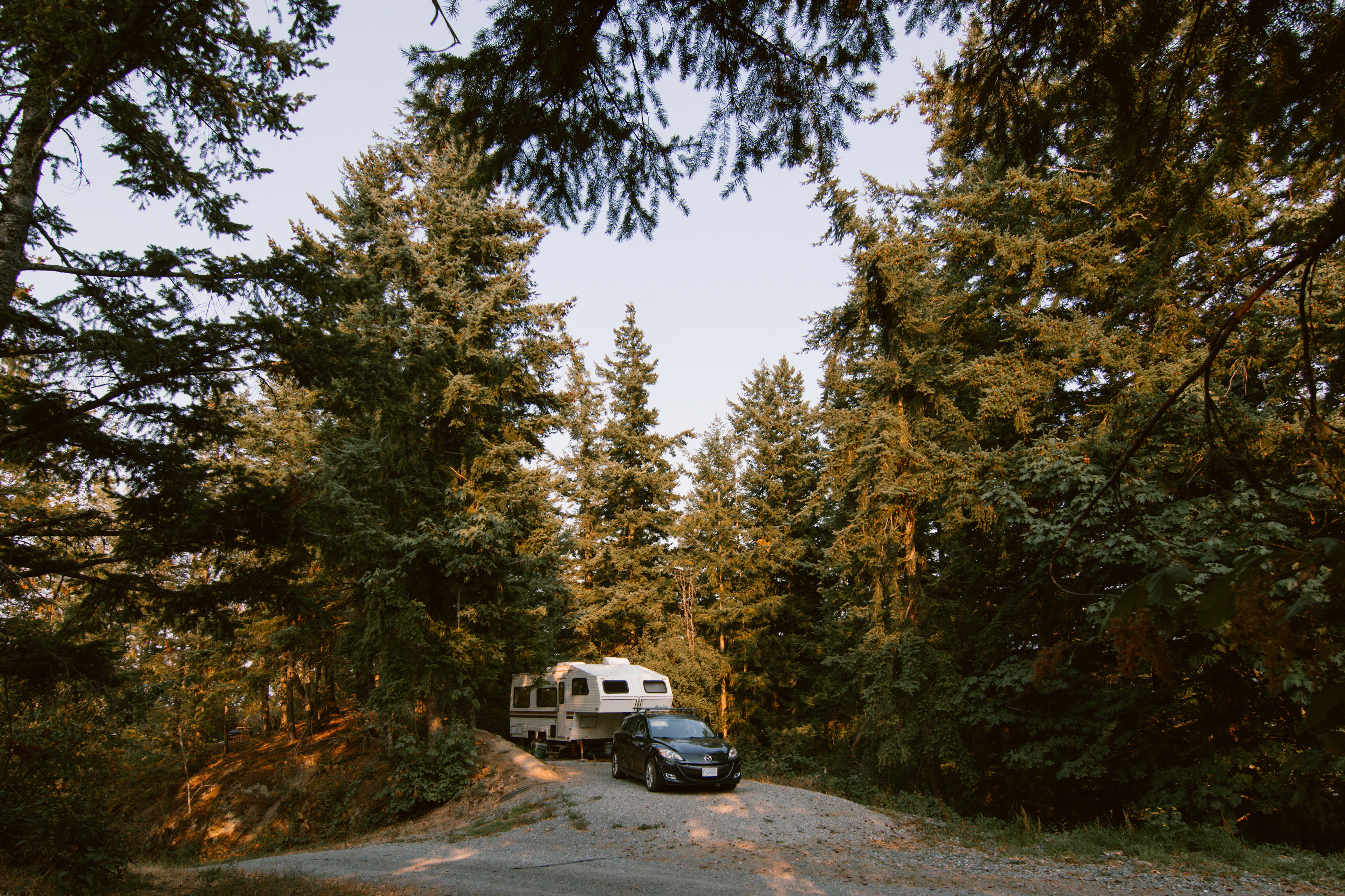 Sunset Ridge Camp site during sunset