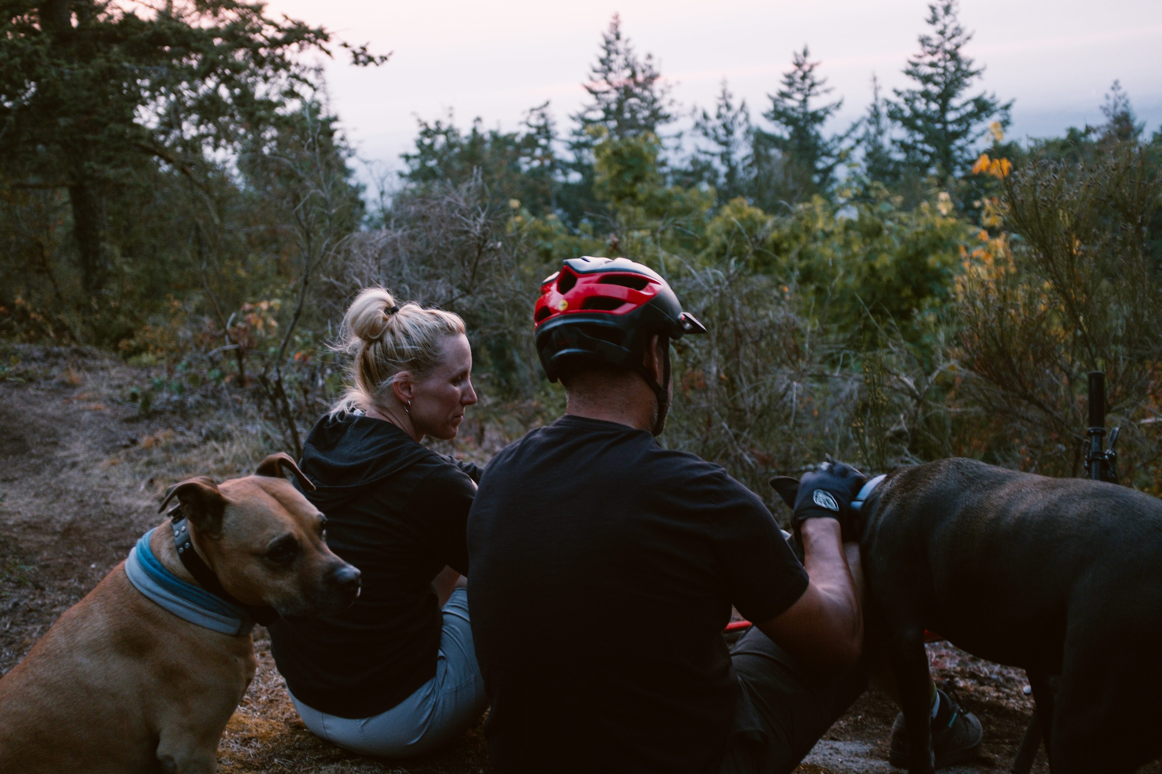 Enjoying the sunset with our hosts!