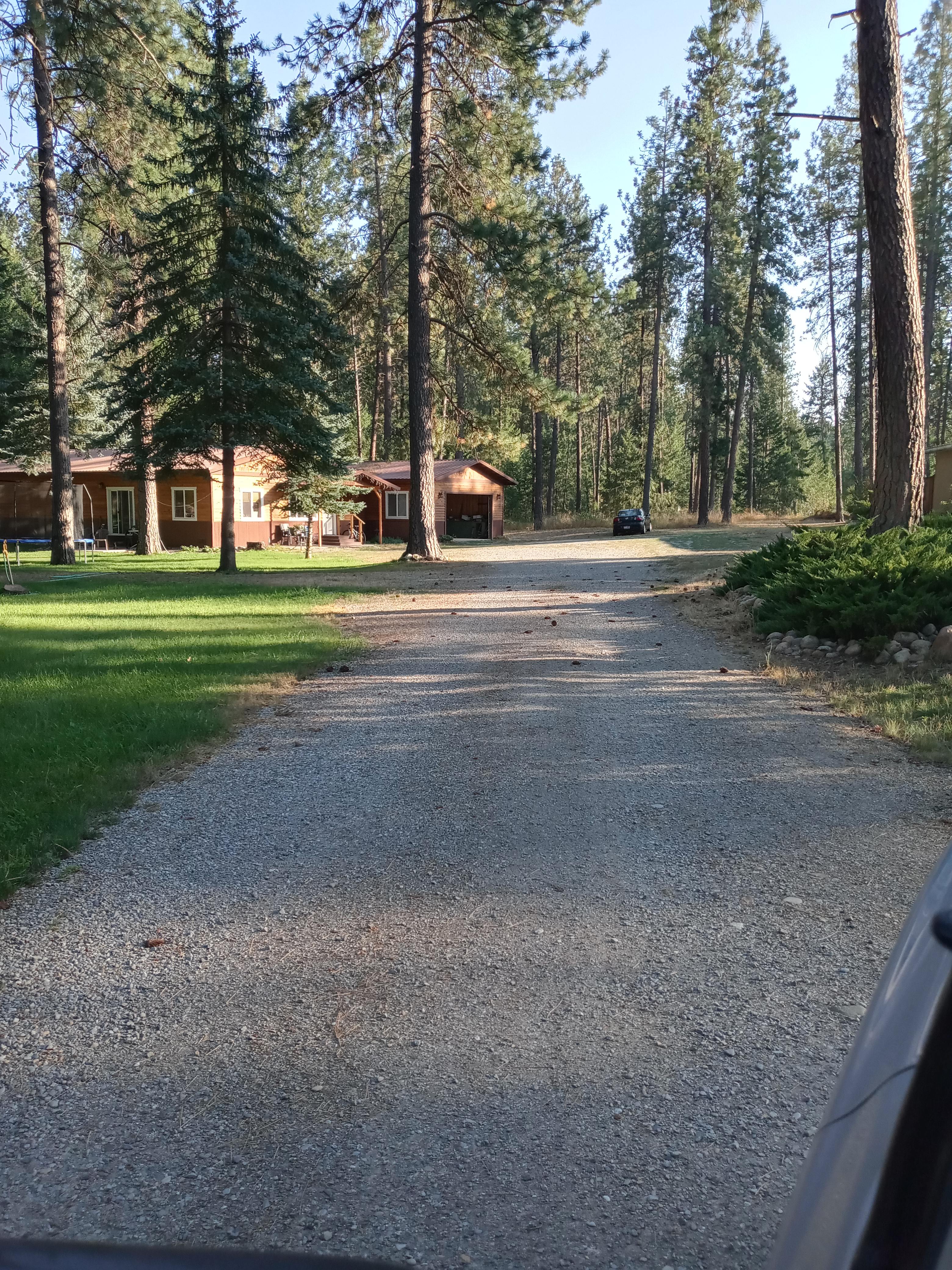 Continue past the house to the campsite
